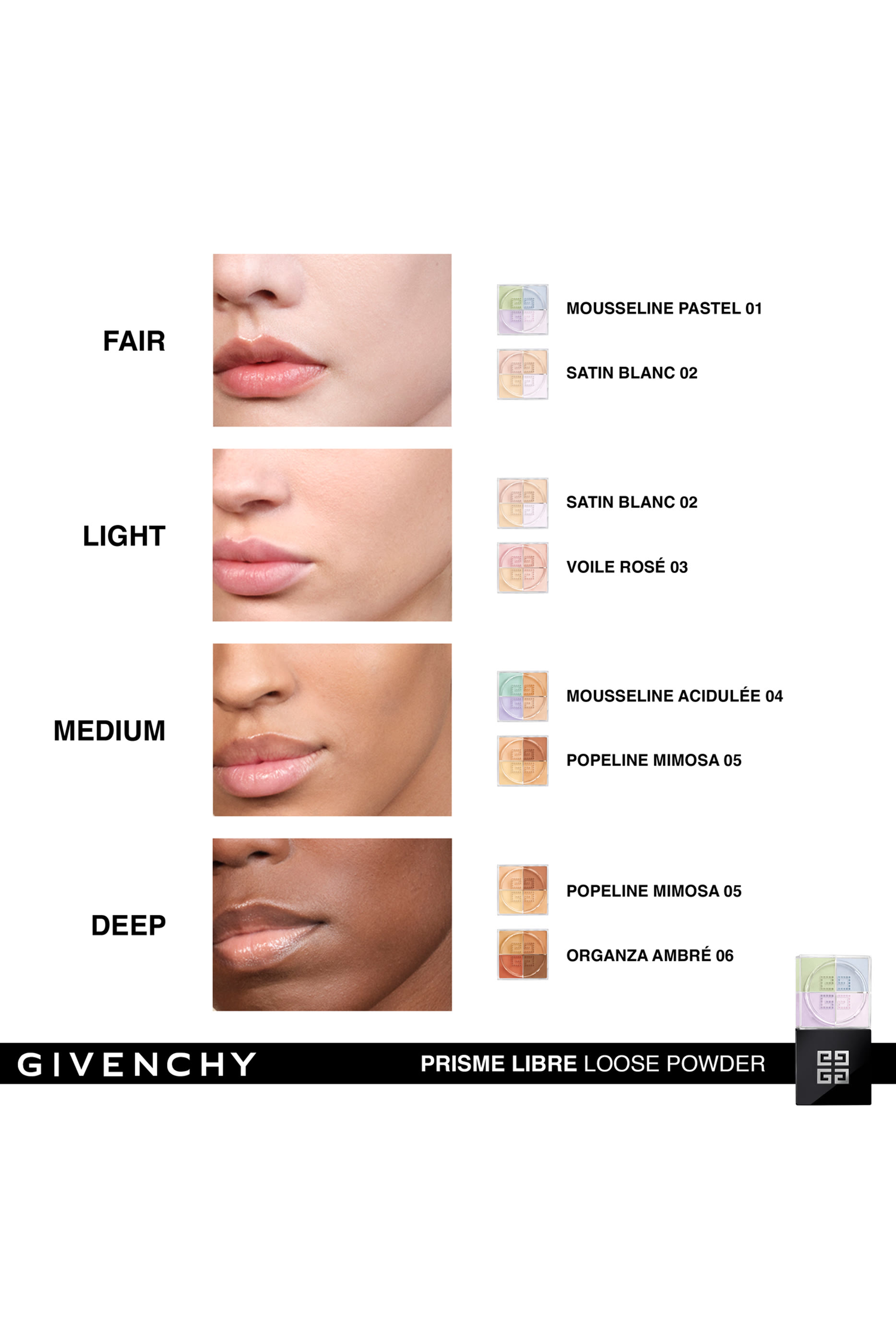 Prisme Libre Loose Powder, 4-color Loose Setting and Finishing Powder 