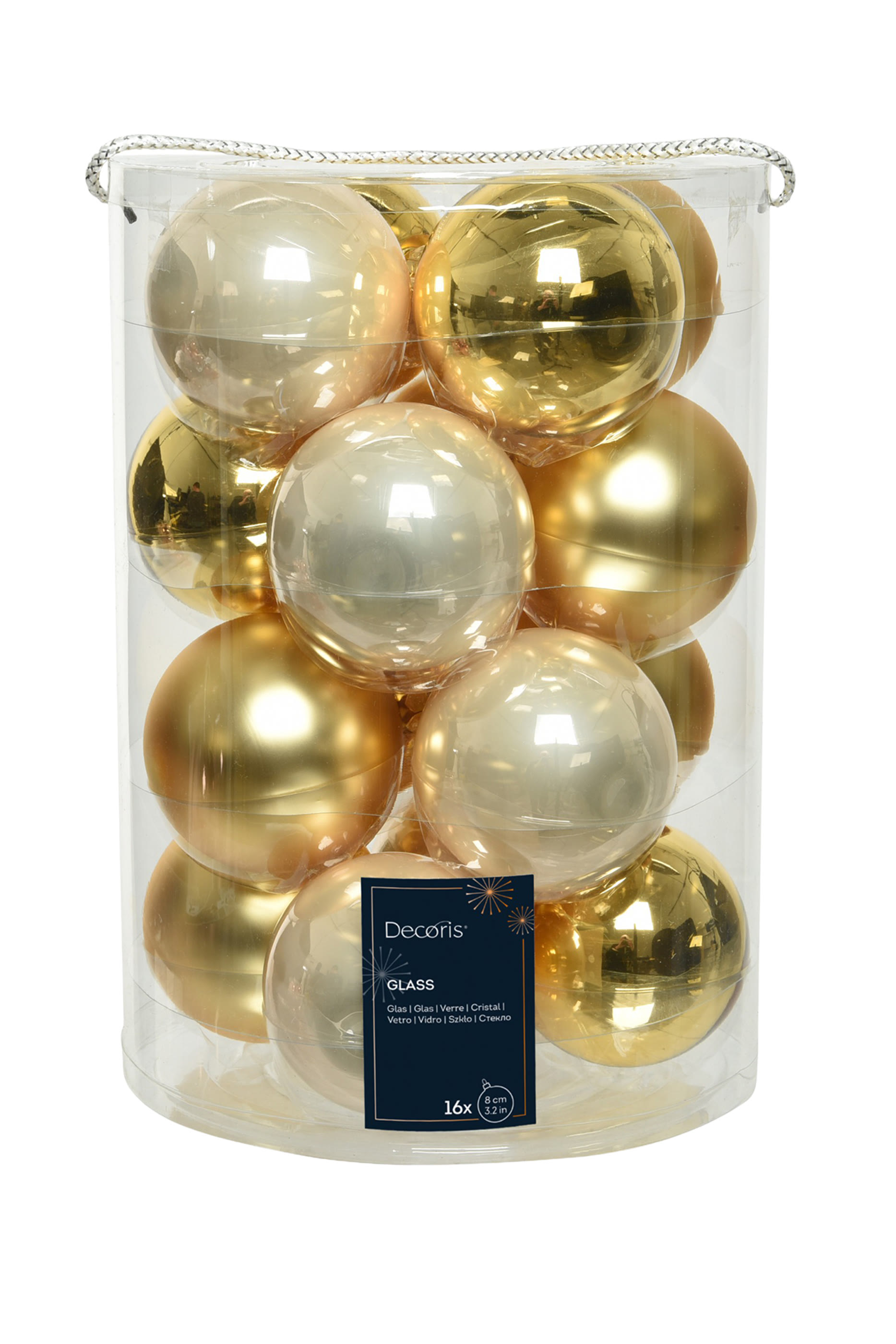  Baubles Glass Shiny-Enamel-Matt Mix, Set of 16