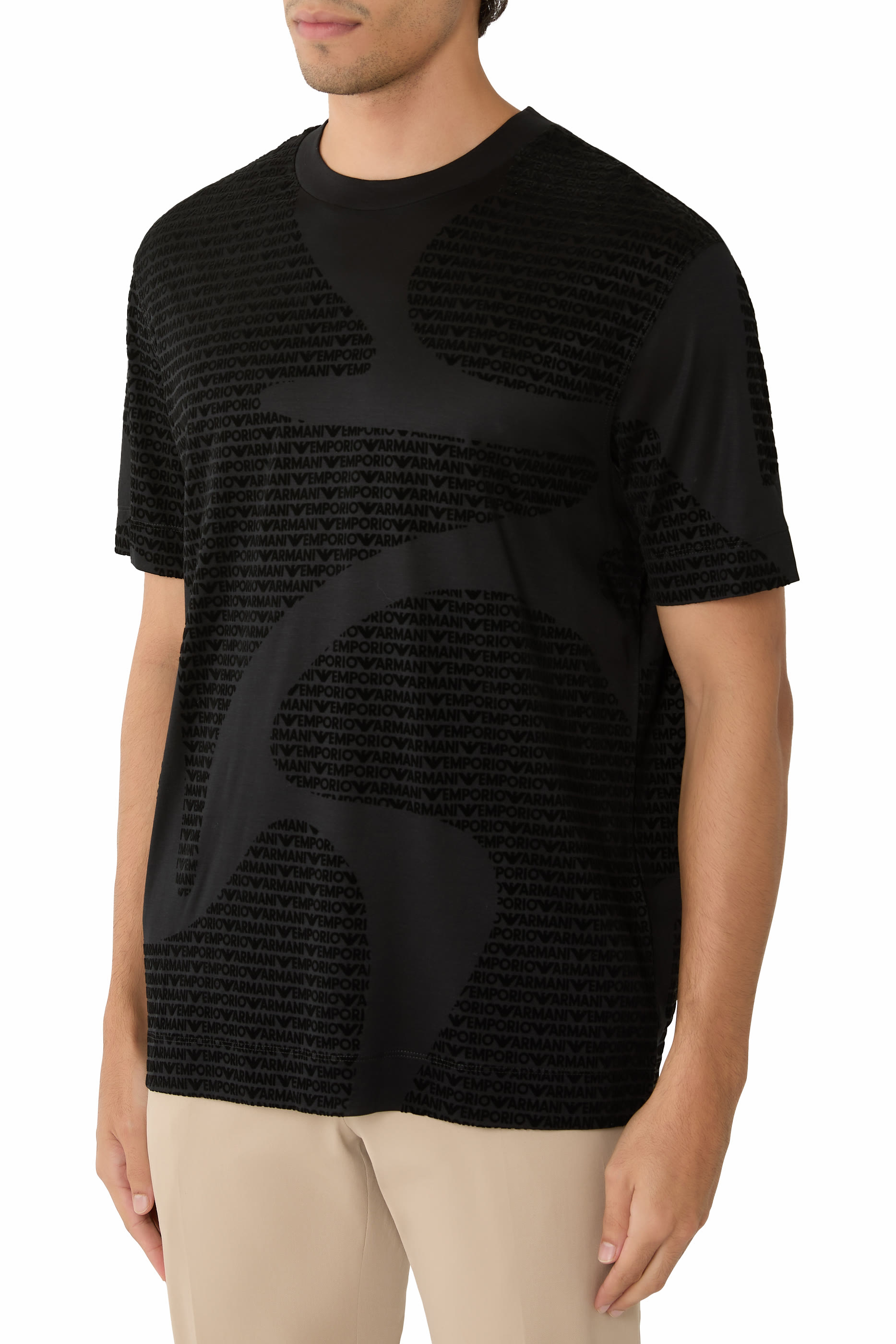  All-Over Flocked Logo T-Shirt 