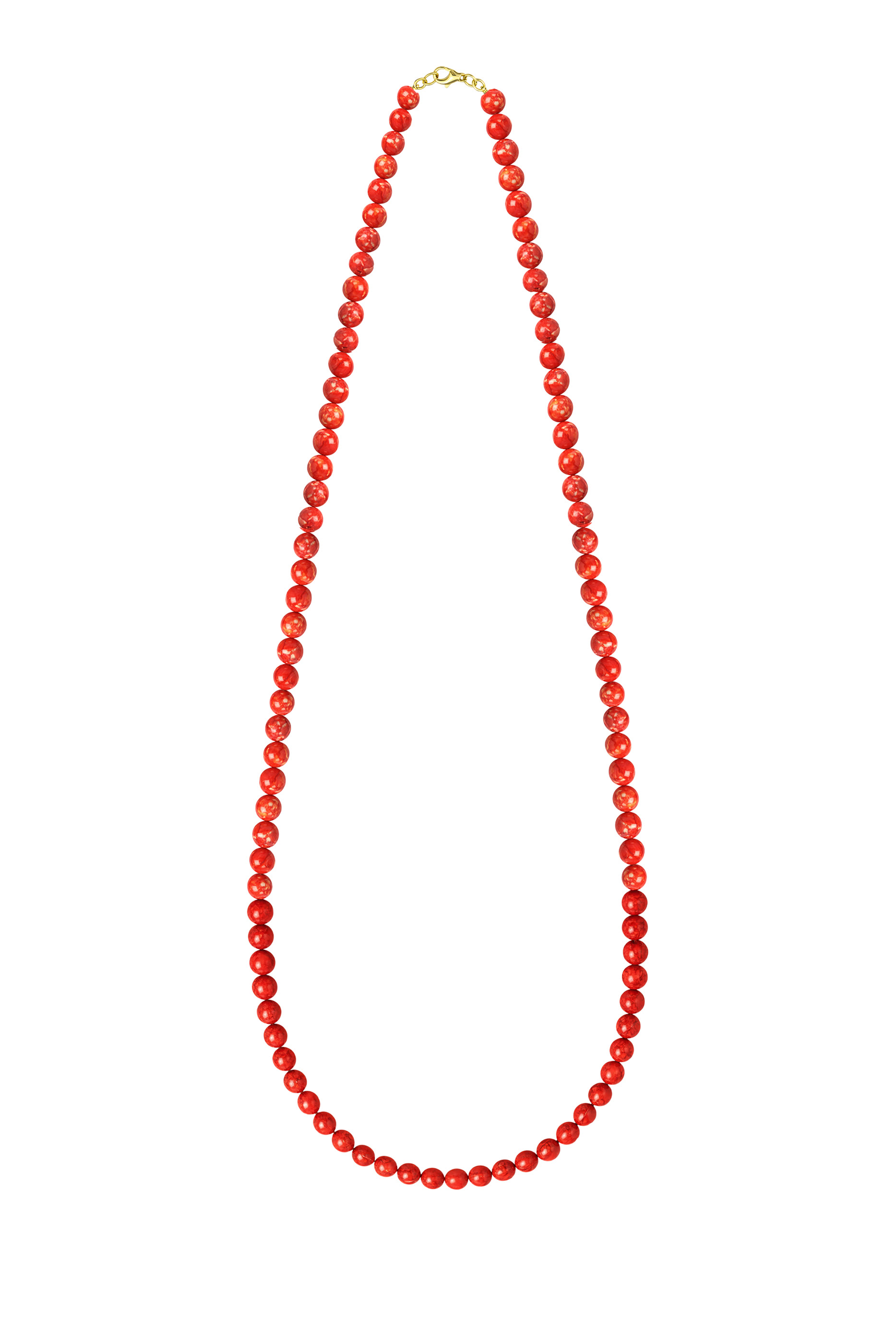 Coral Beaded Necklace, 18K Yellow Gold