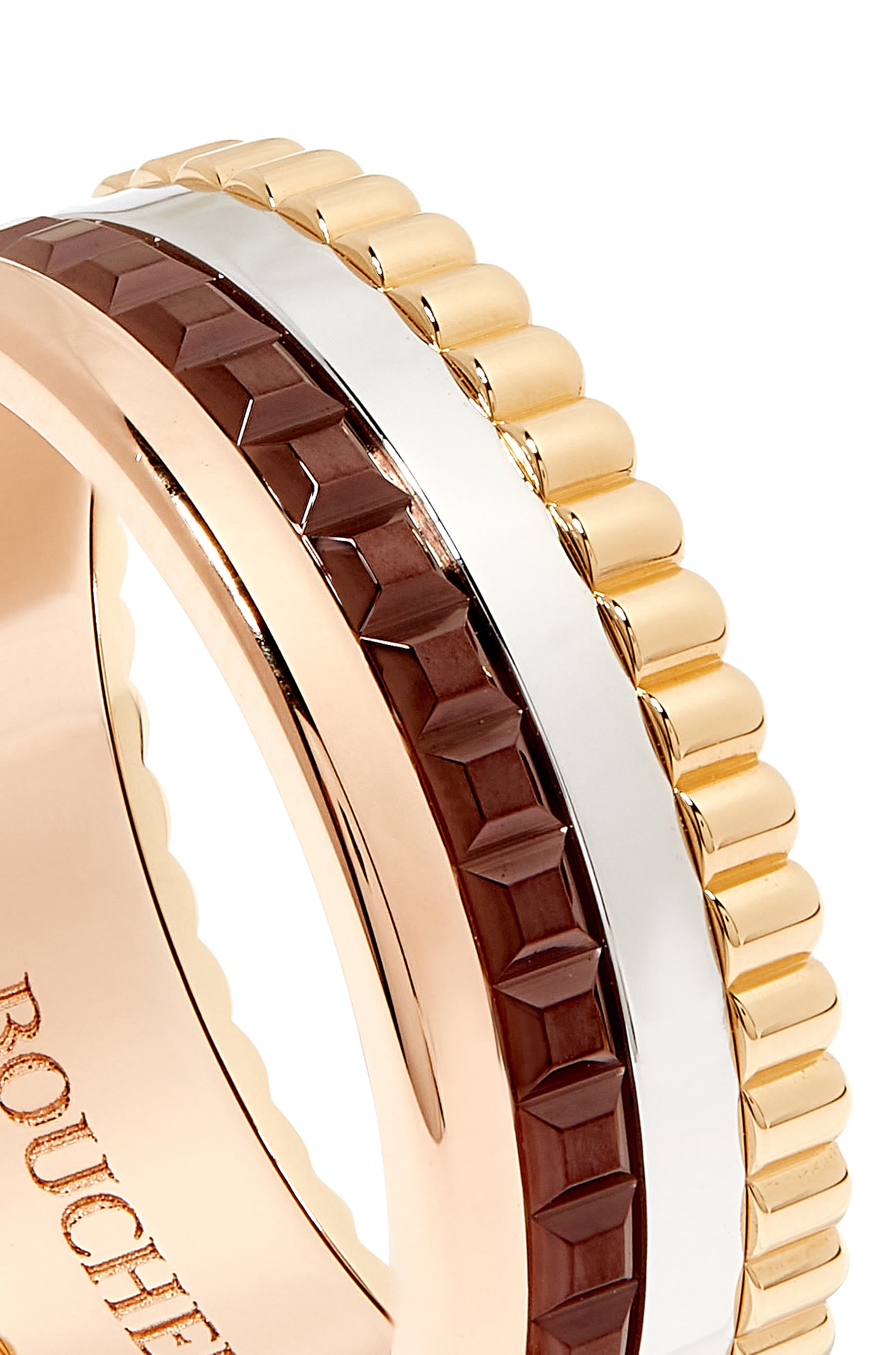 Quatre Classique Small Ring, 18K Mix Gold And Brown Pvd