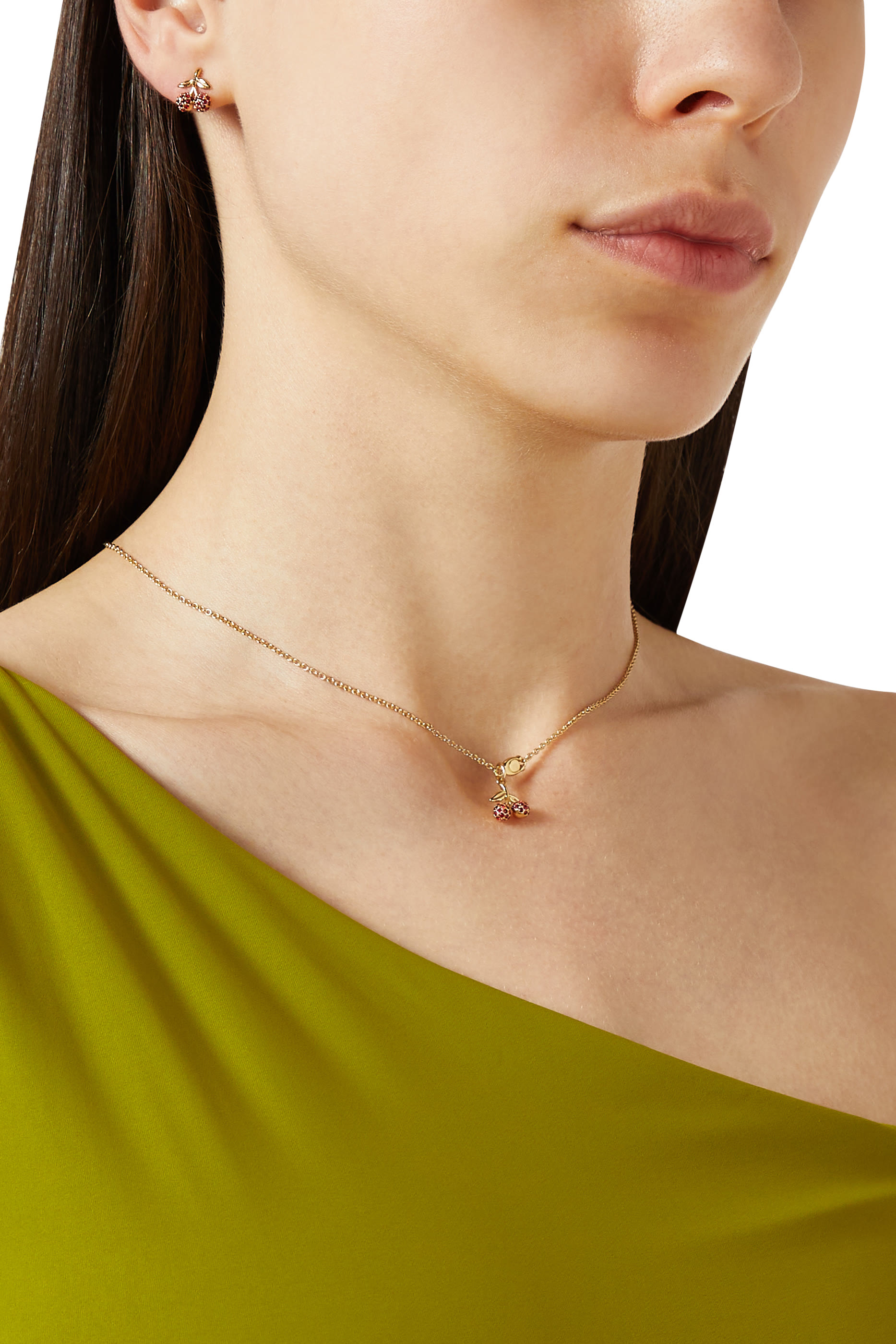 Pavé Cherry Pendant Necklace