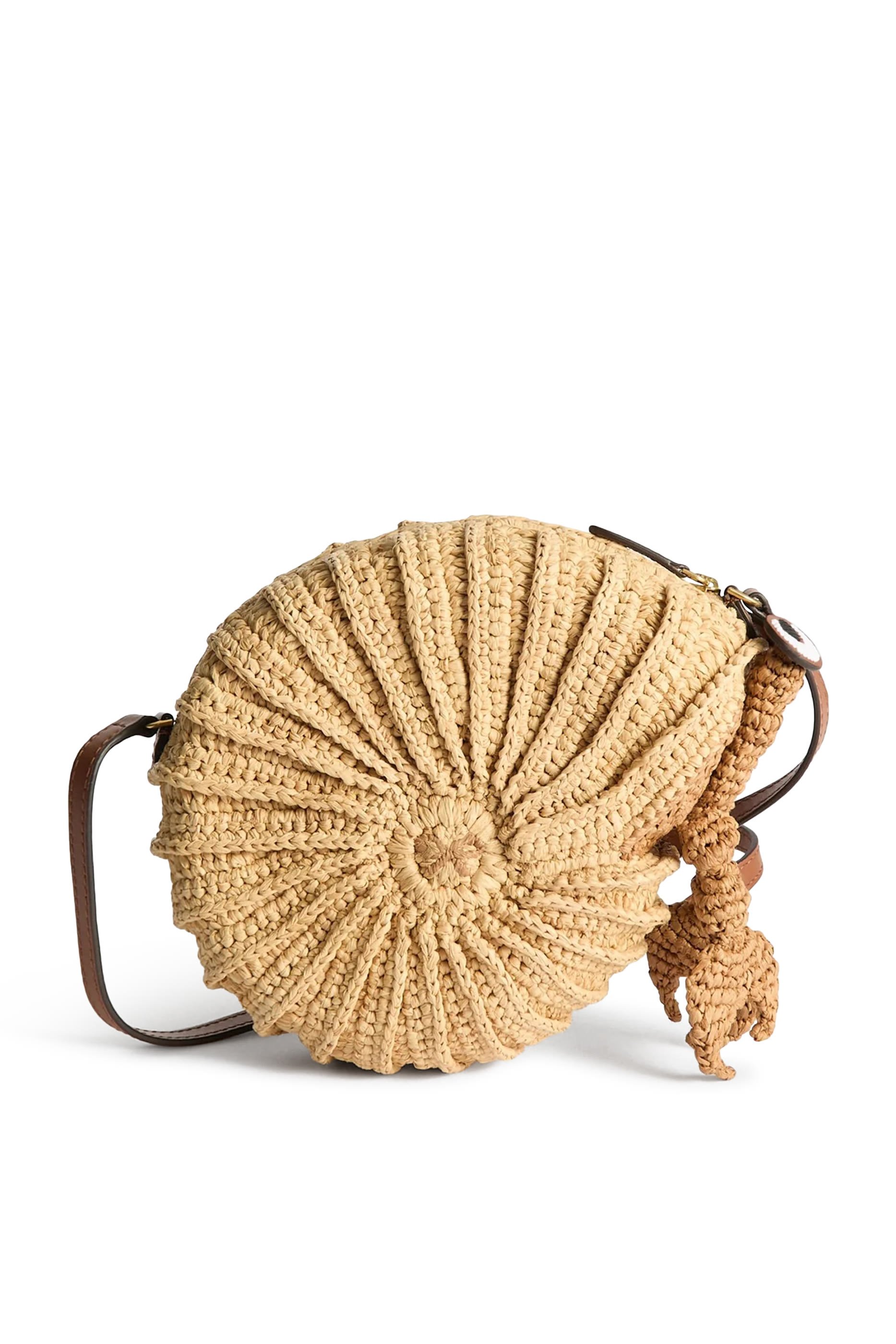 Raffia Hermit Crab Crossbody Bag