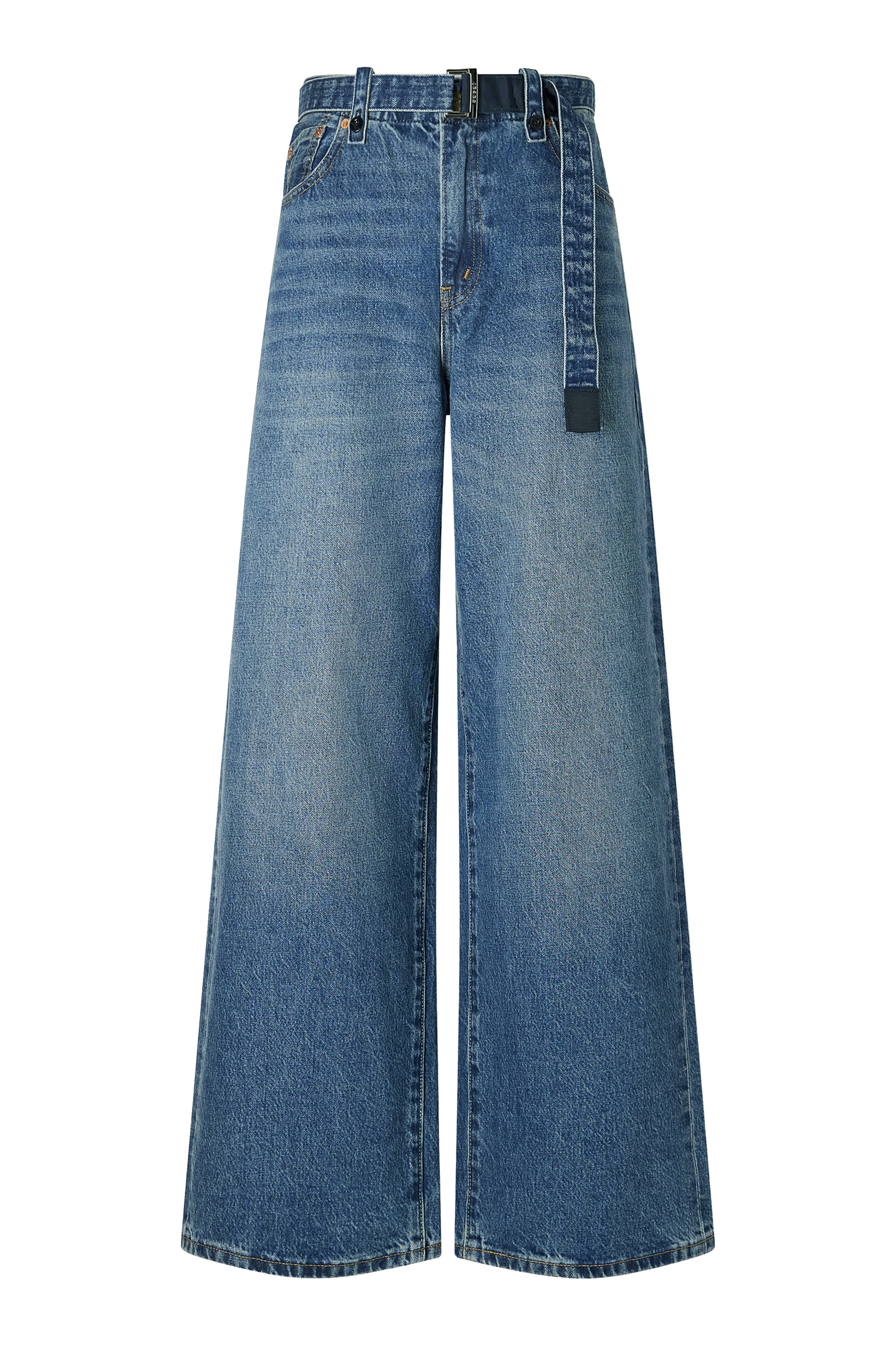 Belted Wide-Leg Jeans