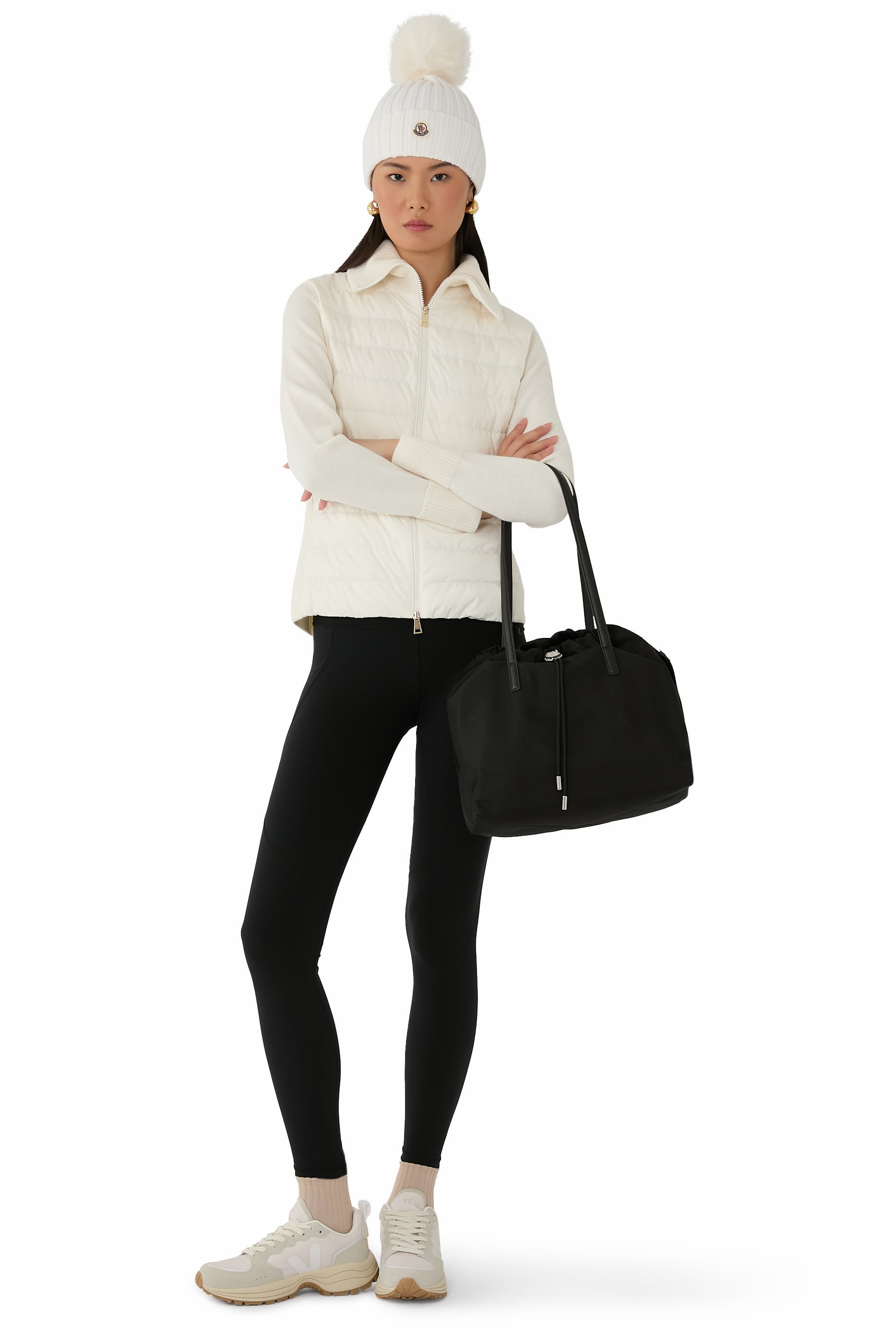 Padded Wool Zip-Up Cardigan