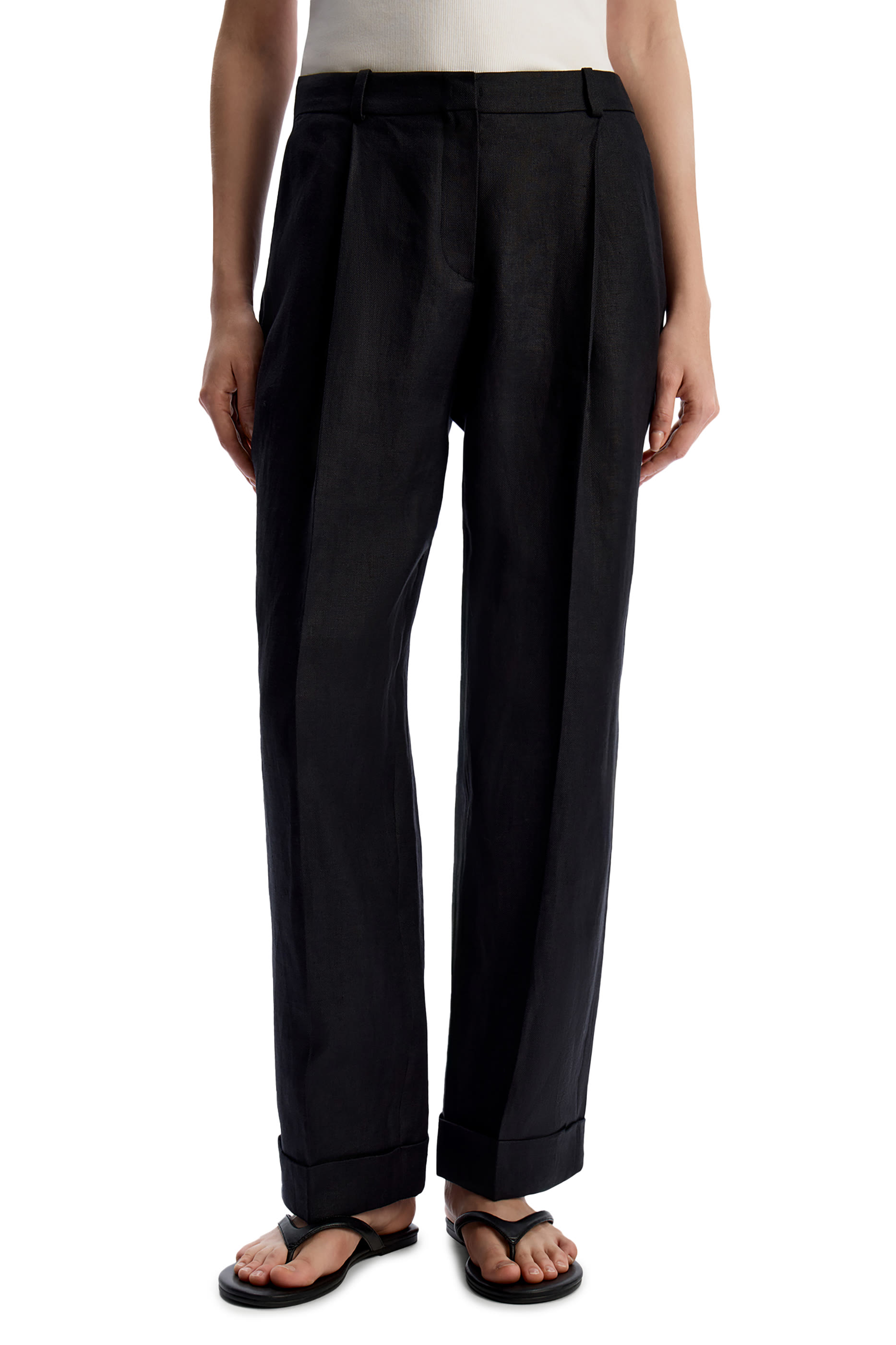 Tapered-Fit Linen Trousers