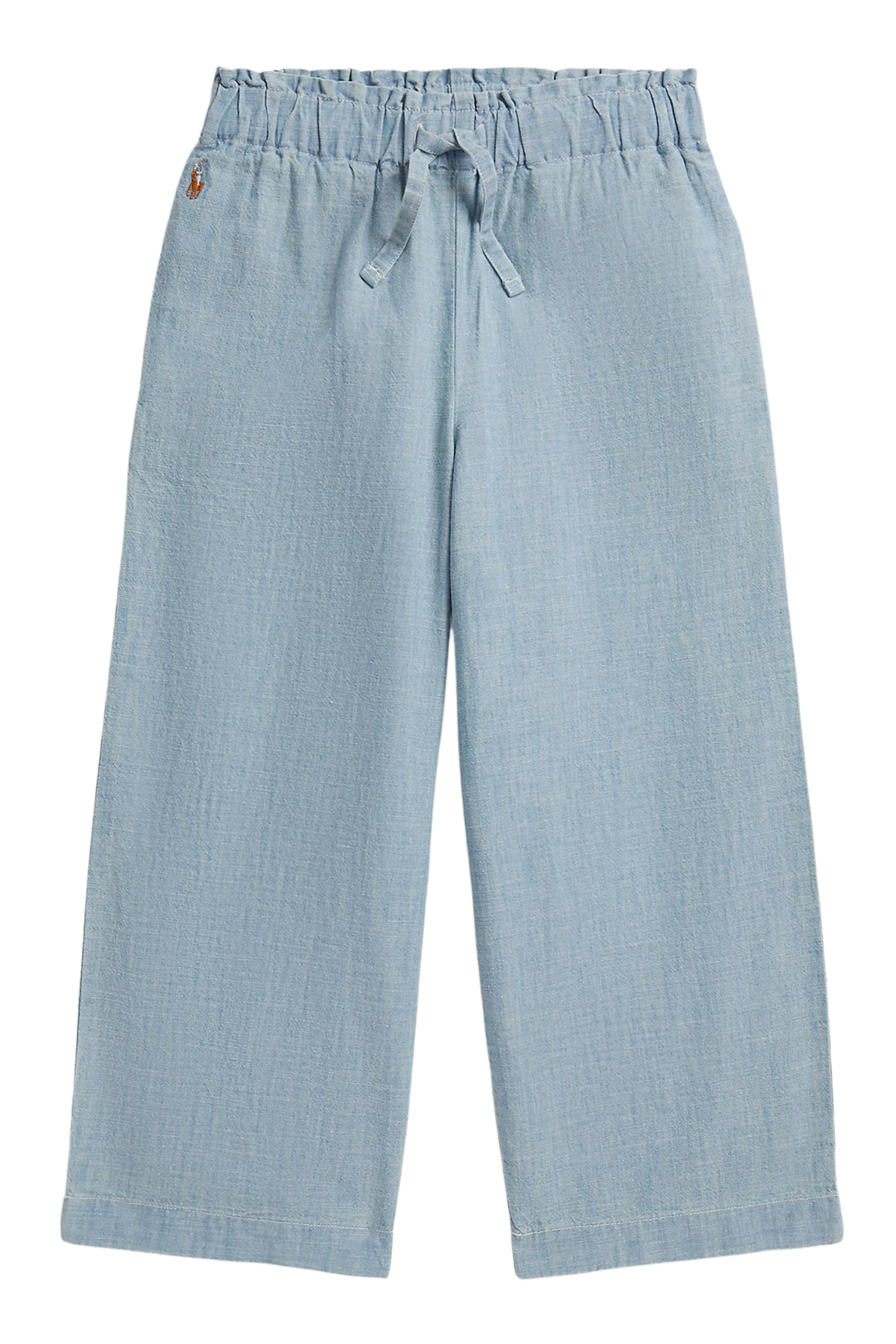Kids Pony-Embroidered Wide-Leg Trousers