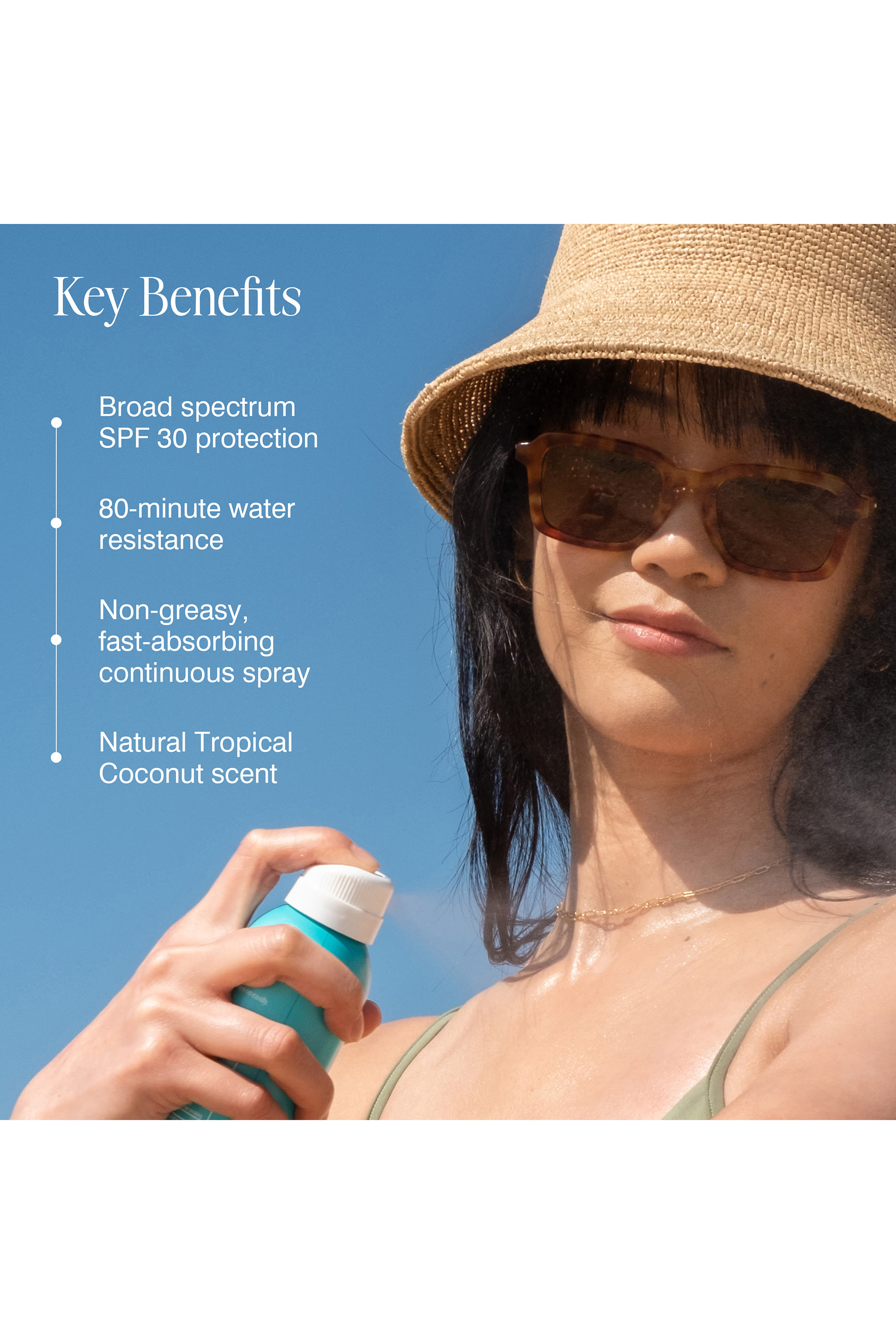 بخاخ كلاسيك عضوي لحماية الجسم من الشمس بعبير جوز الهند الاستوائي SPF30