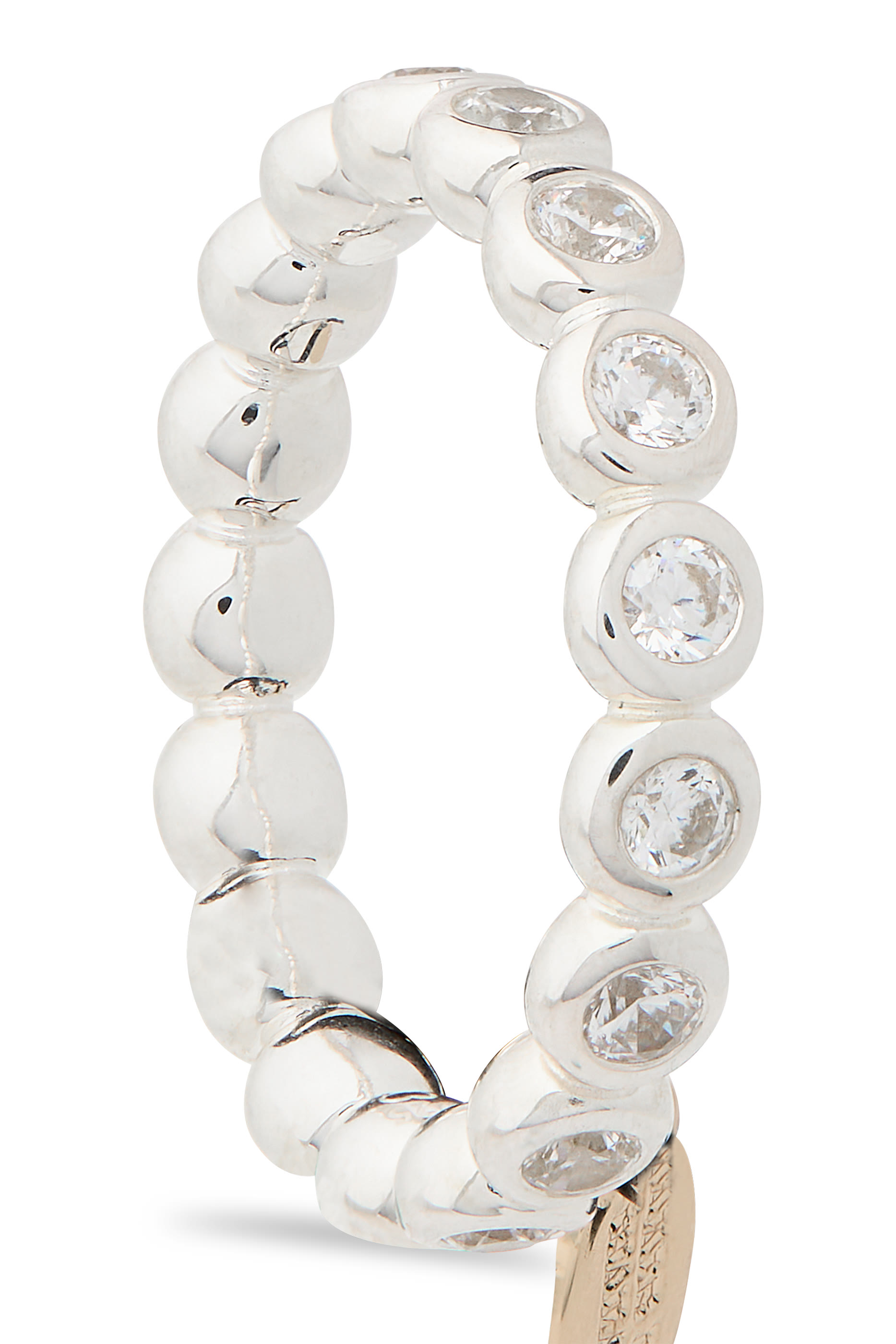 Tennis Eternity Stacking Ring, Silver Plated on Recycled Sterling Silver & Cubic Zirconia