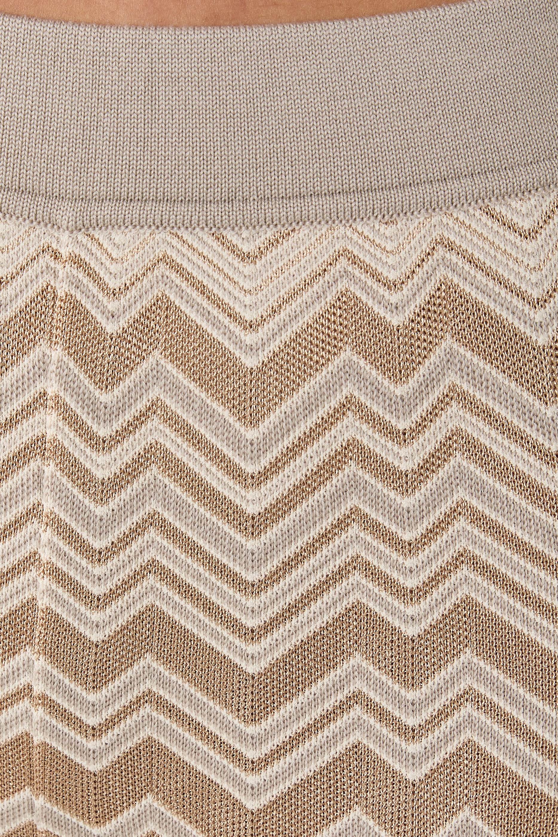 Tonal Chevron Flared Pants