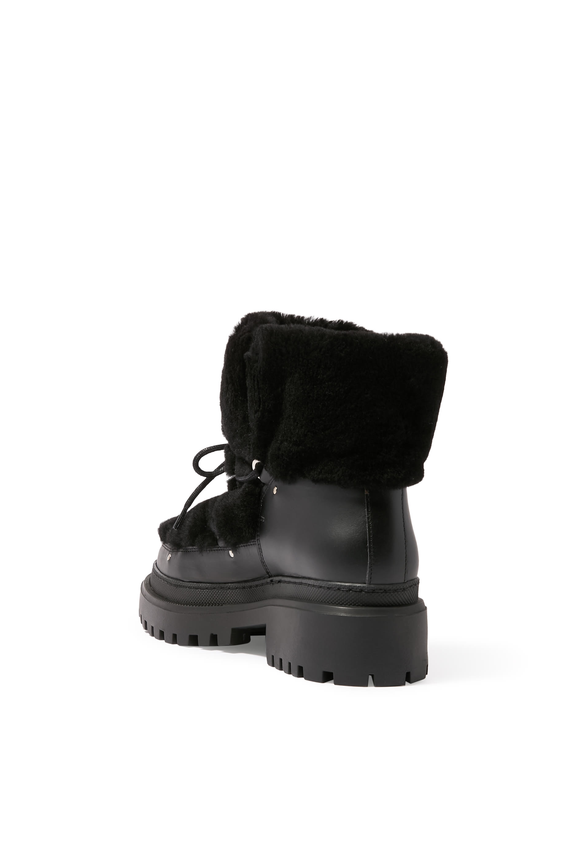  Lace-up Mid-Length Shearling Boots