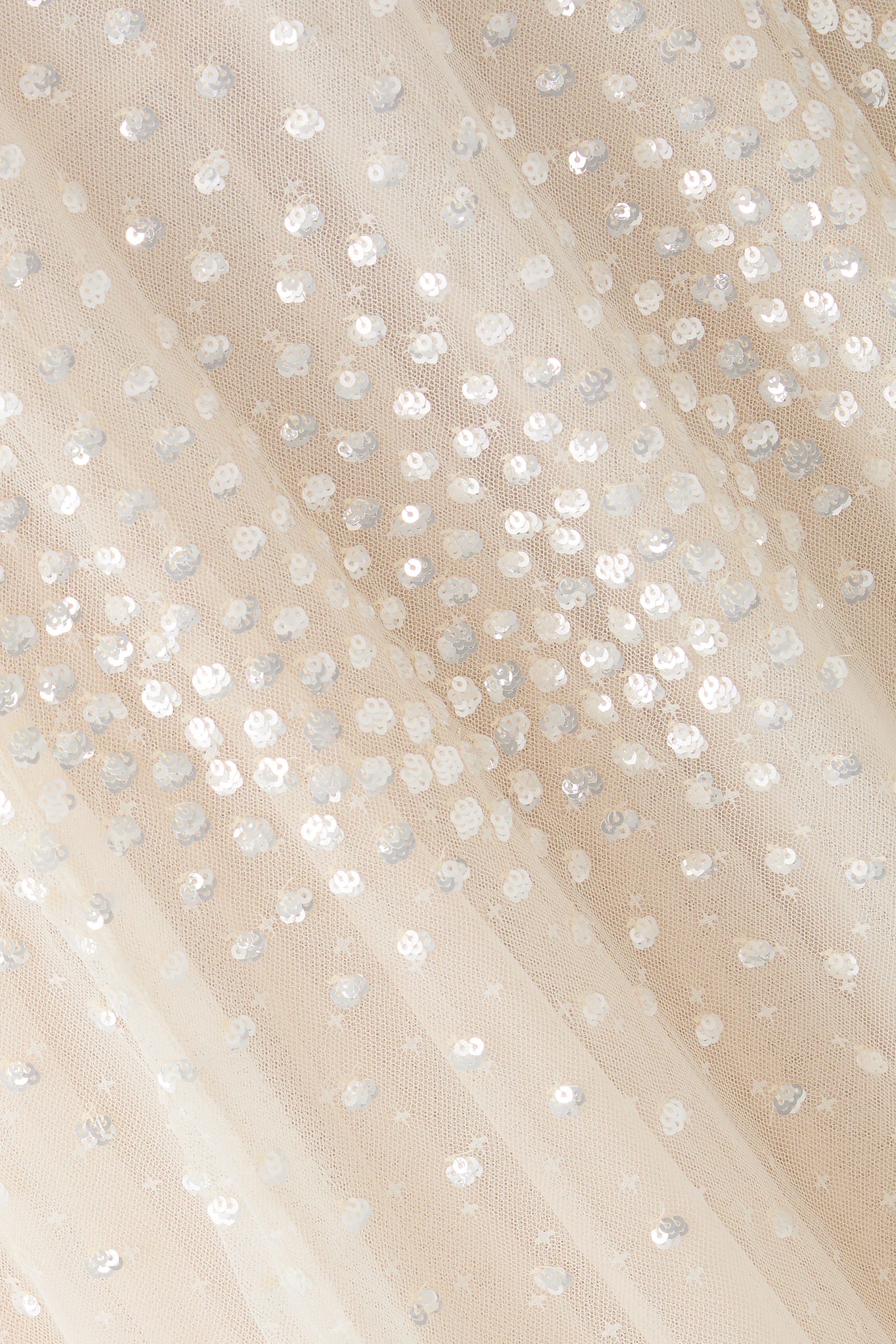 Scallop Sequin Cape Ankle Gown