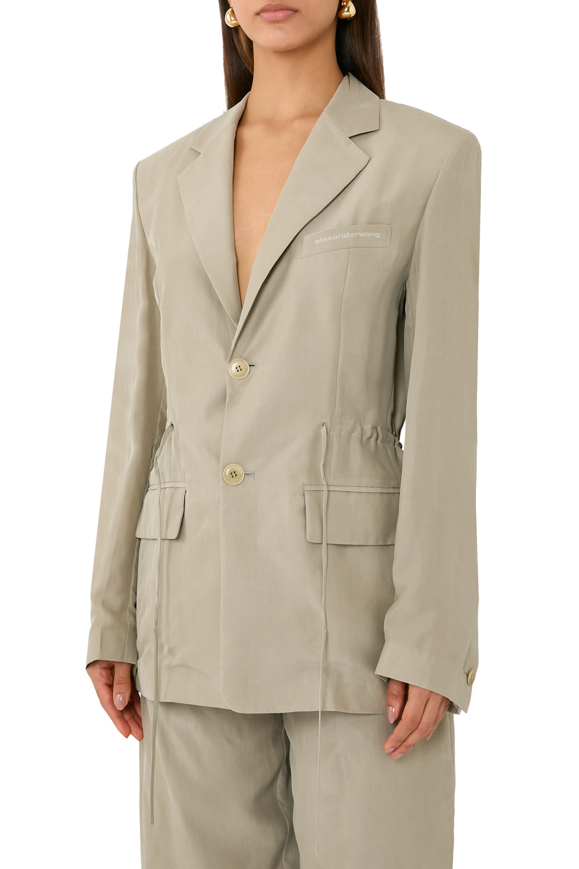 Blazer with Drawcord Detail