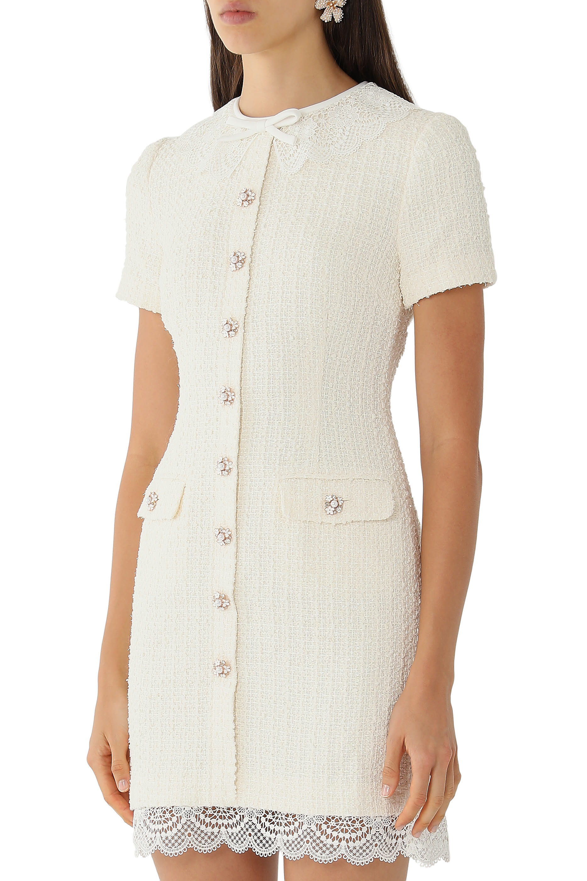 Button Front Taffeta Midi Dress