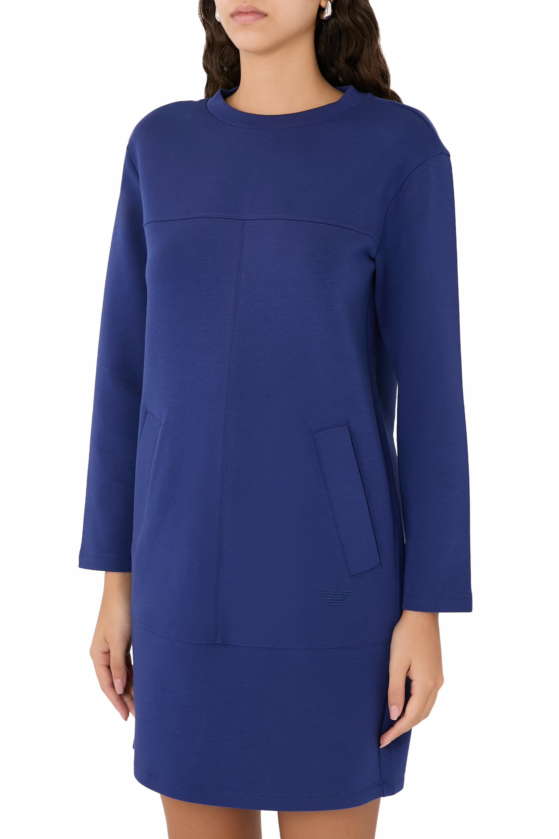  Double Jersey Crew-Neck Dress