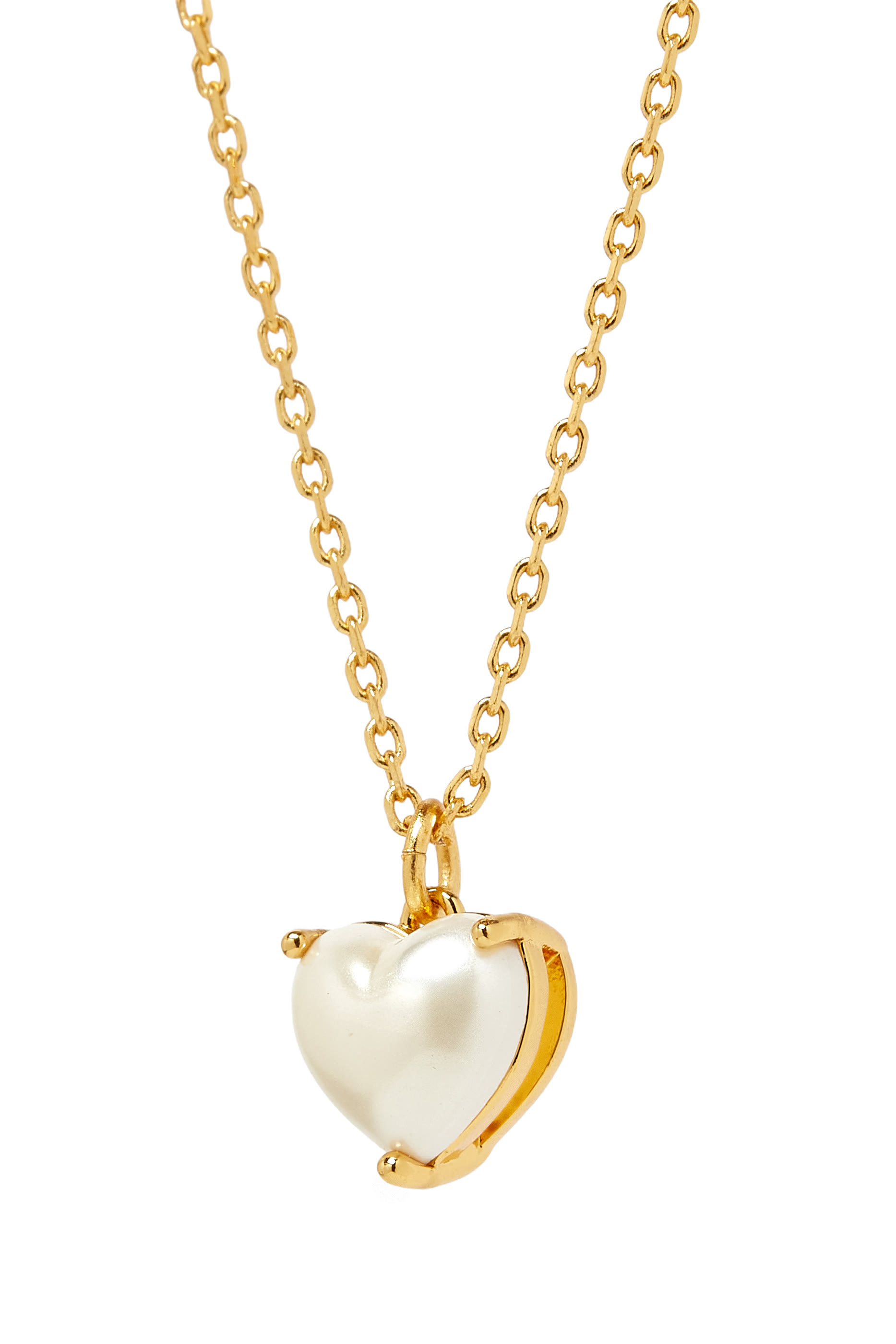 My Love June Heart Pendant, Plated Metal & Pearl-Coated Epoxy
