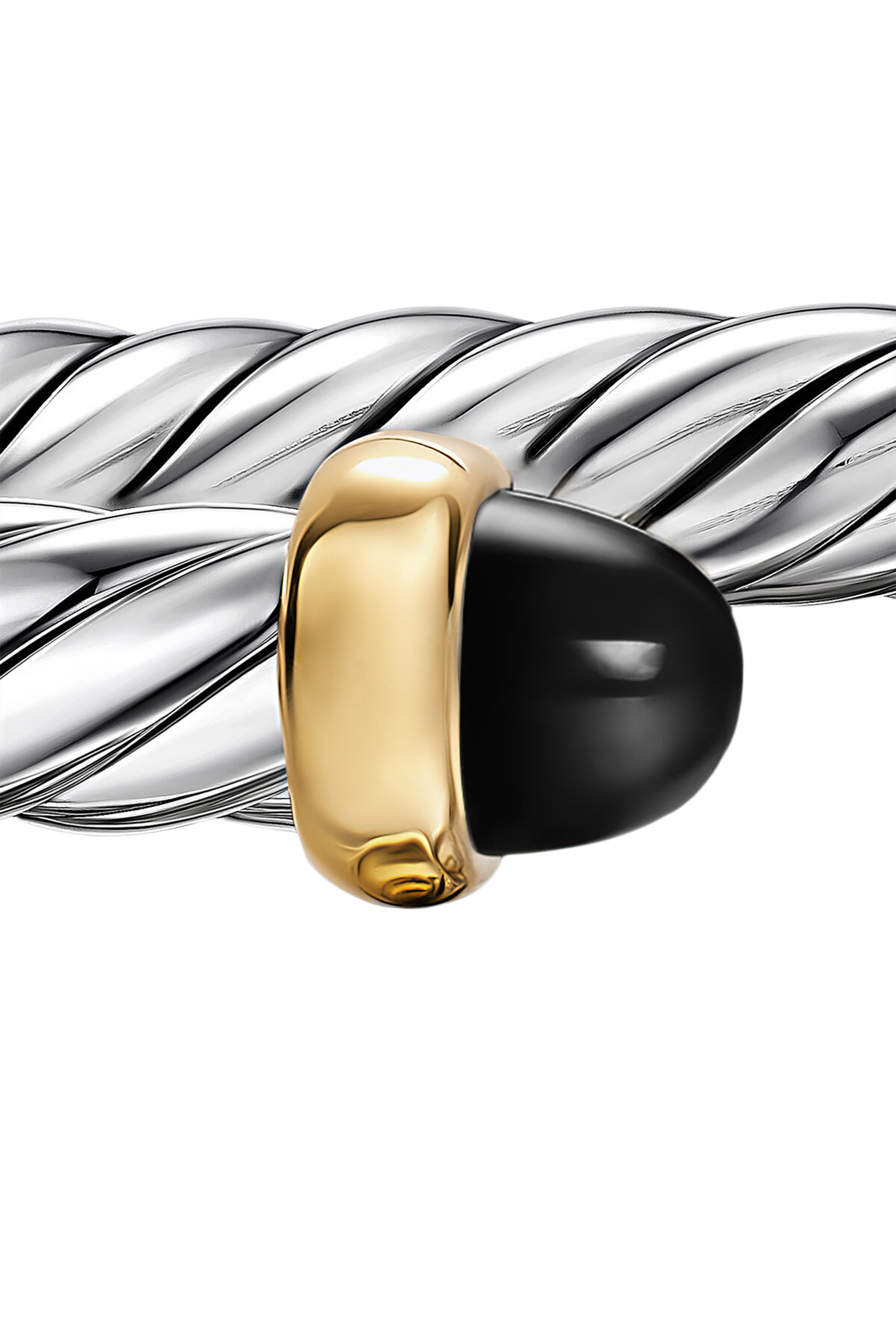 Cable Flex® Bracelet, Sterling Silver, 14k Yellow Gold & Onyx