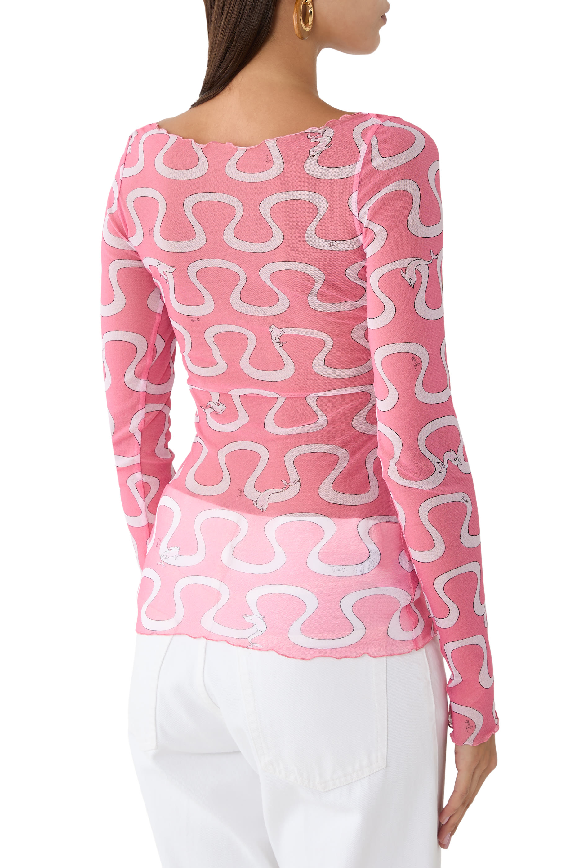 Onda Print Tulle Top 