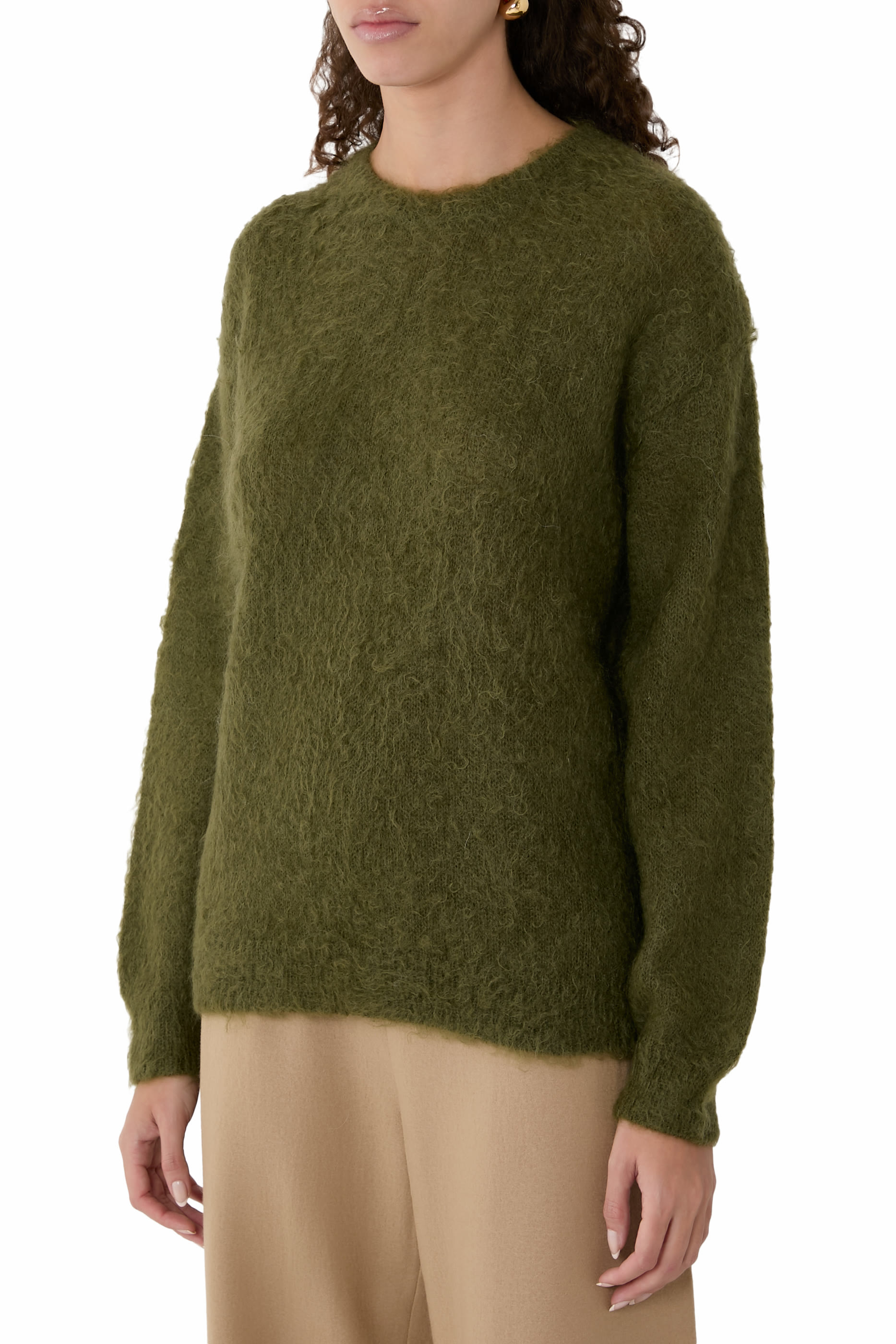 Brushed Super Kid Mohair Knit Pullover