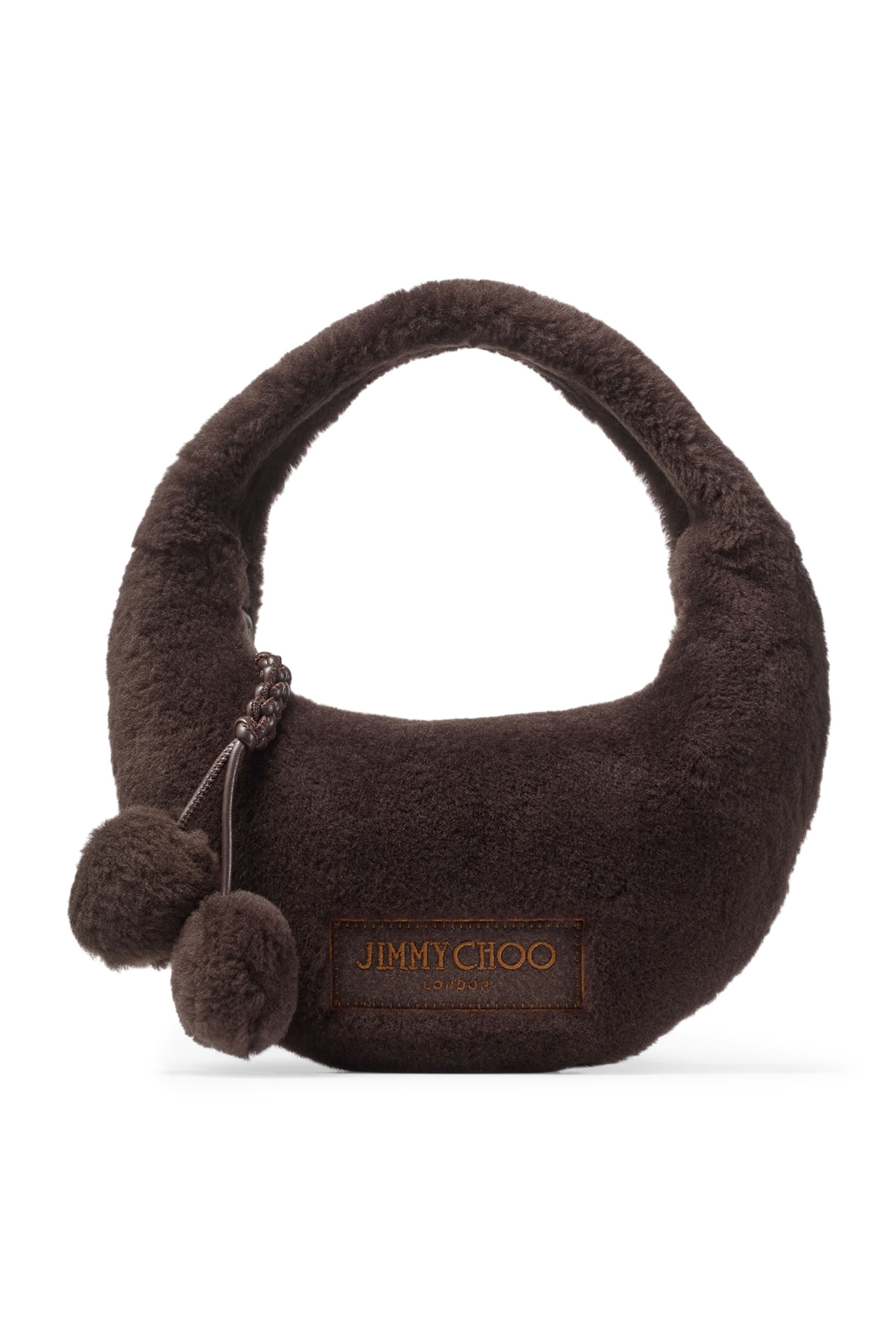 Pom Pom-Details Winter Hobo Bag