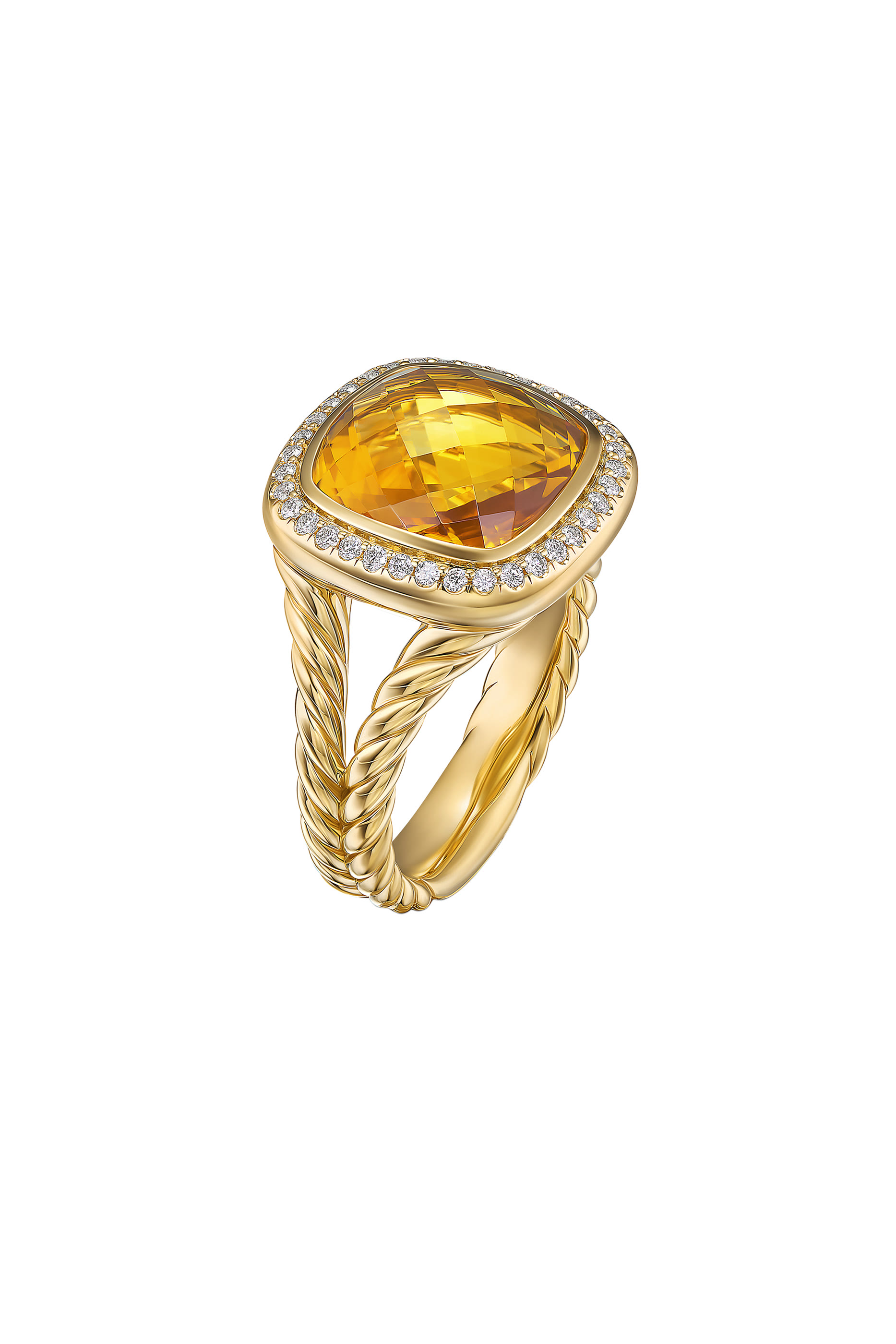 Albion® Ring, 18K Yellow Gold, Citrine & Diamonds