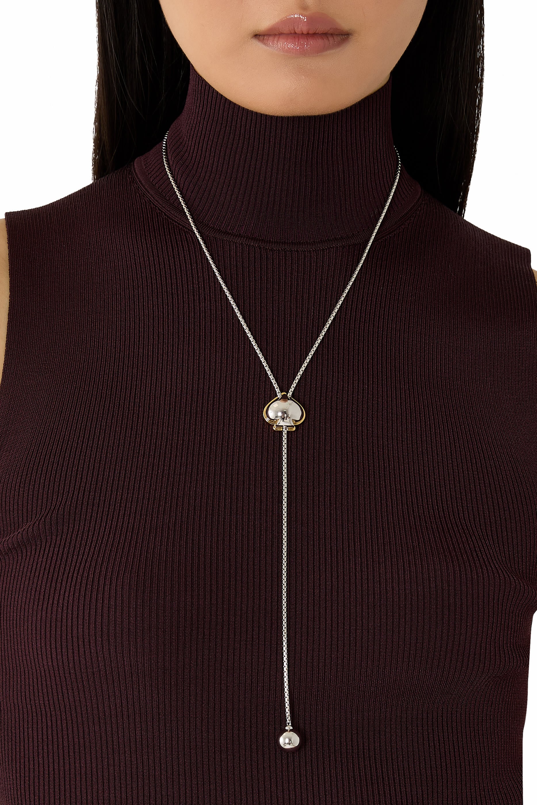 Sculpted Spade Lariat Necklace