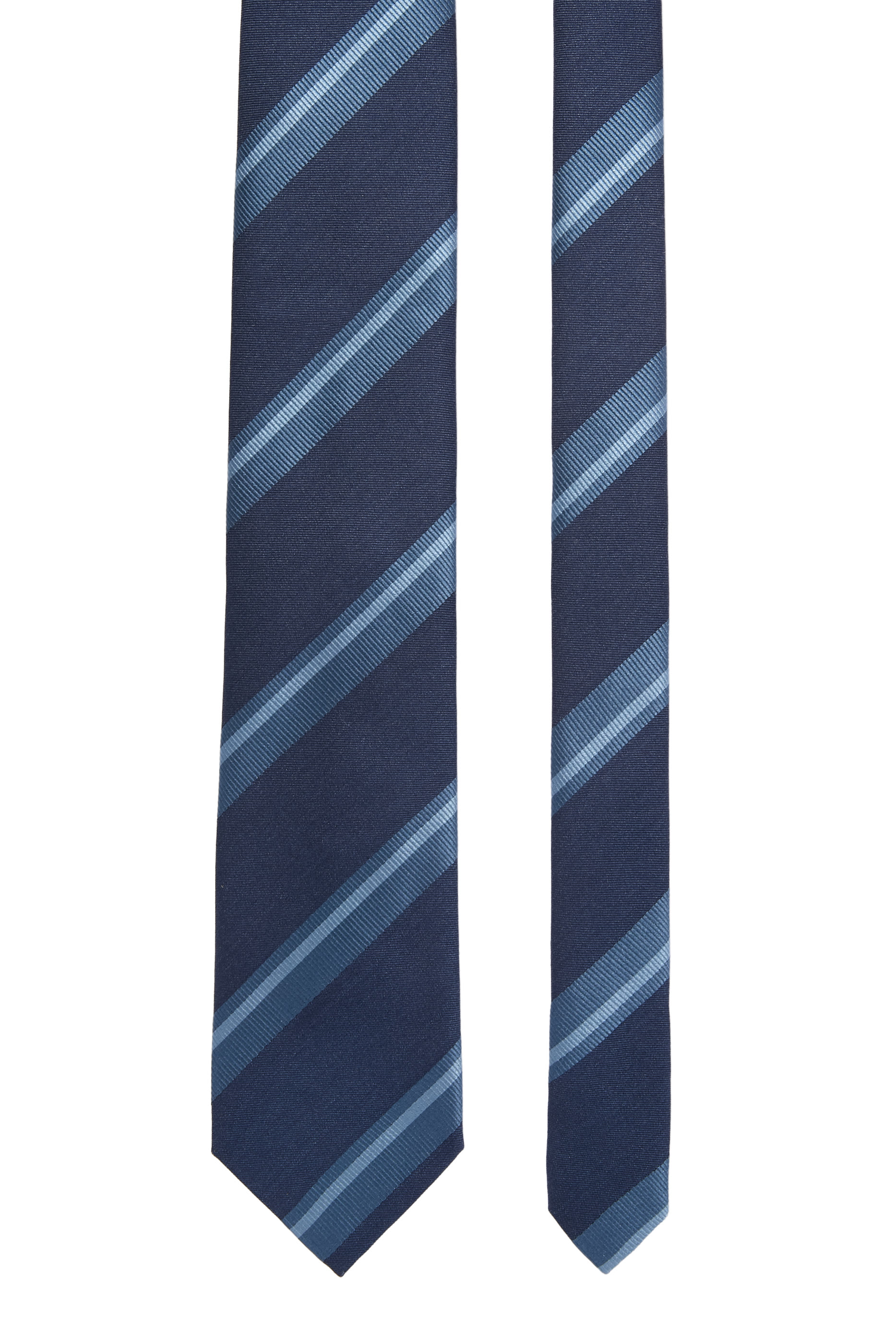 Striped Woven Shantung Silk Tie 
