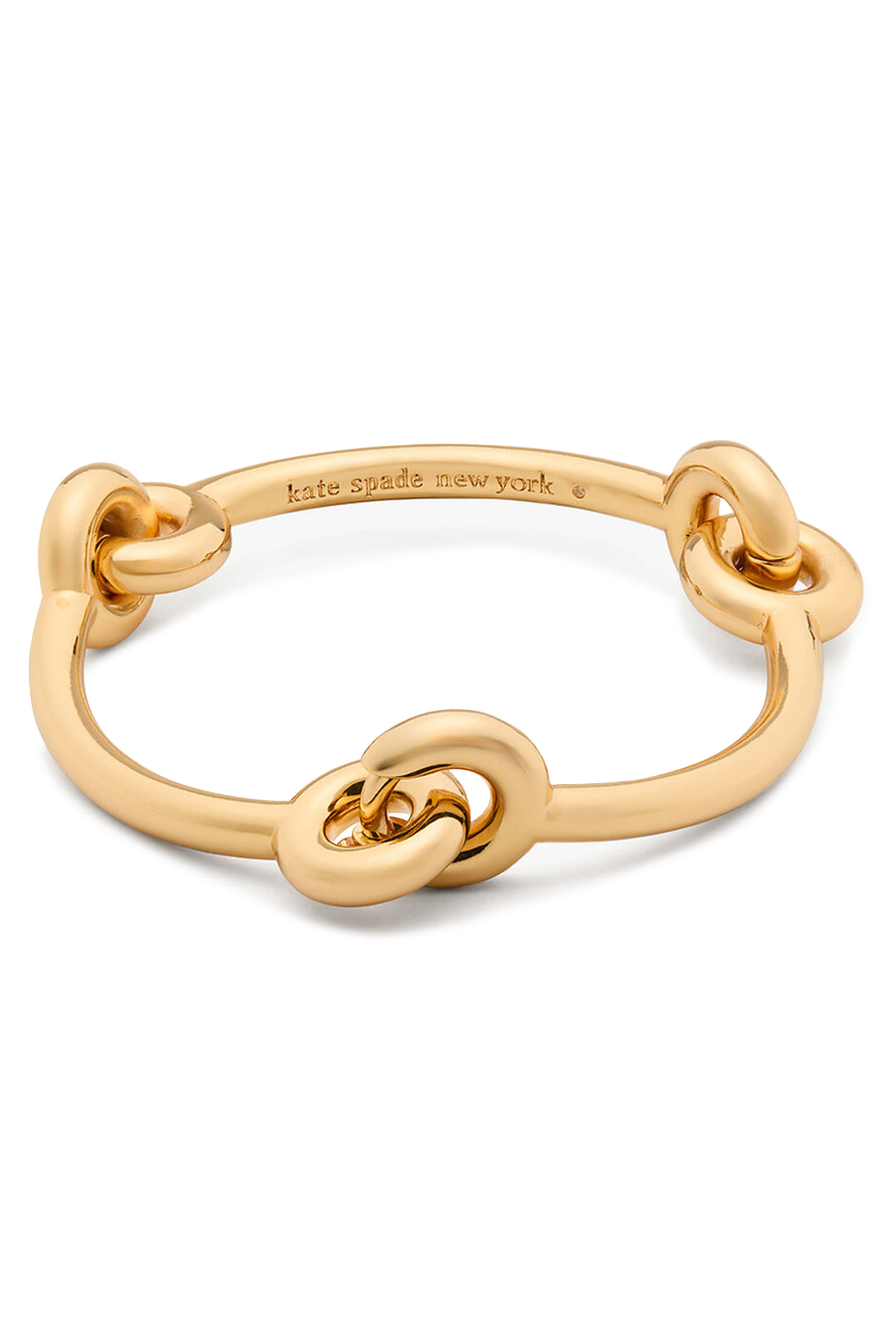 Interlock Bangle, Plated Metal & Cubic Zirconia