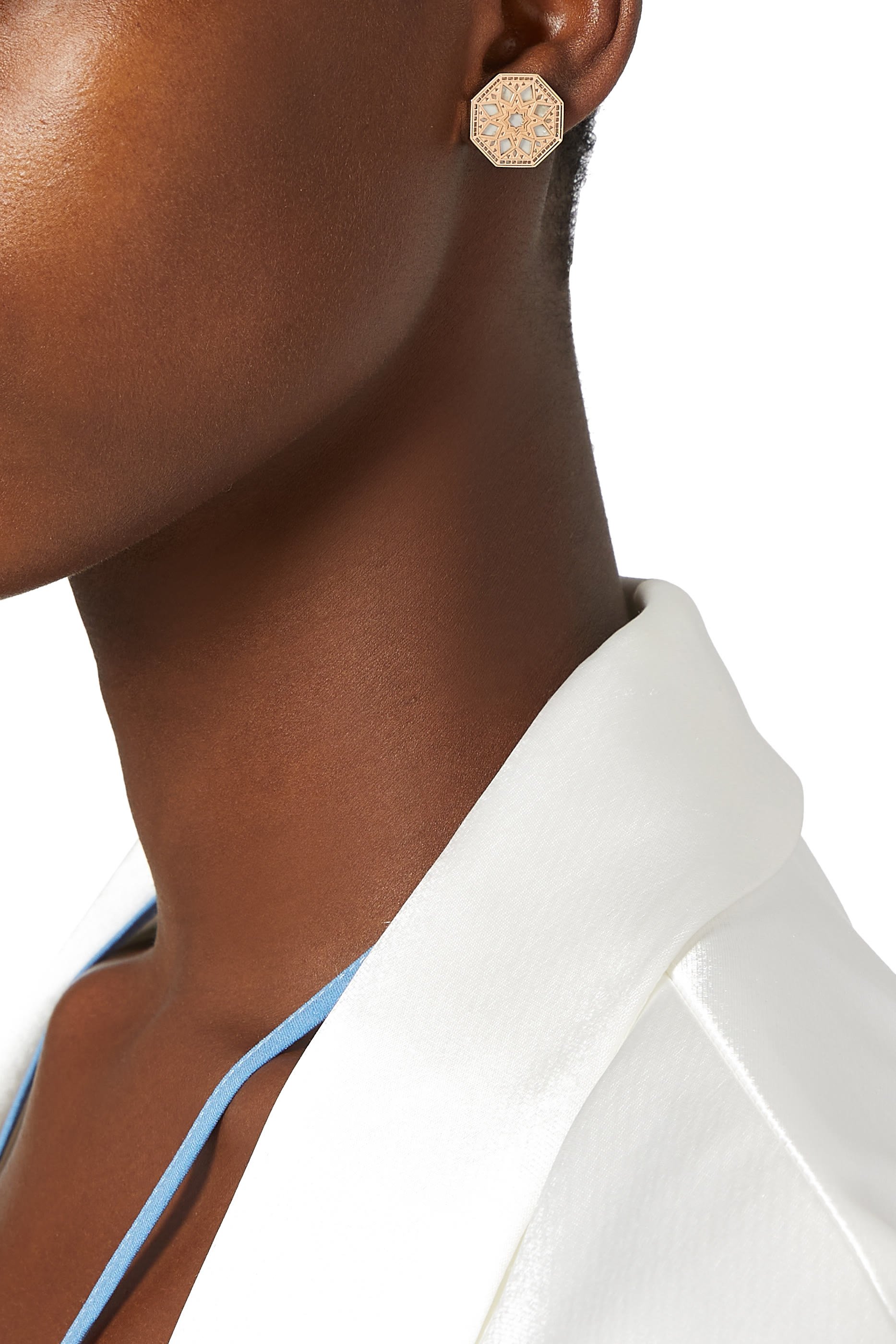 Classic Turath Small Earrings, 18k Pink Gold & Mother-of-Pearl