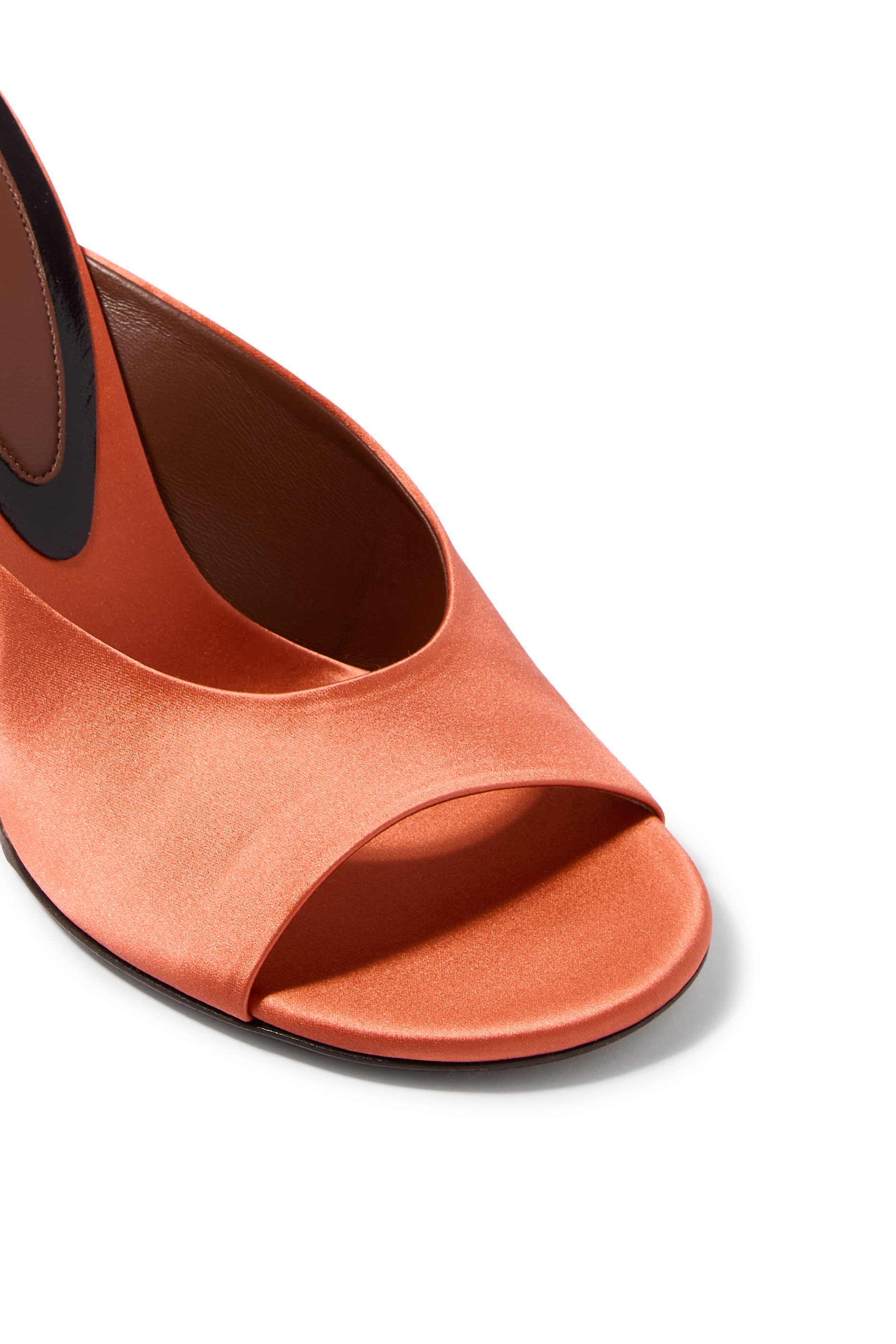 Open-Toe Satin 105 Mules