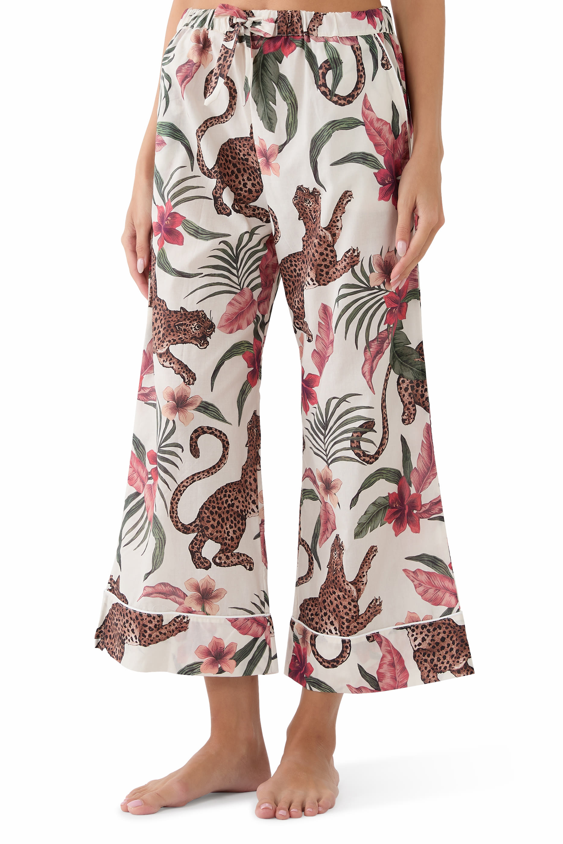 Leopard Cami Top and Wide-Leg Trousers Set