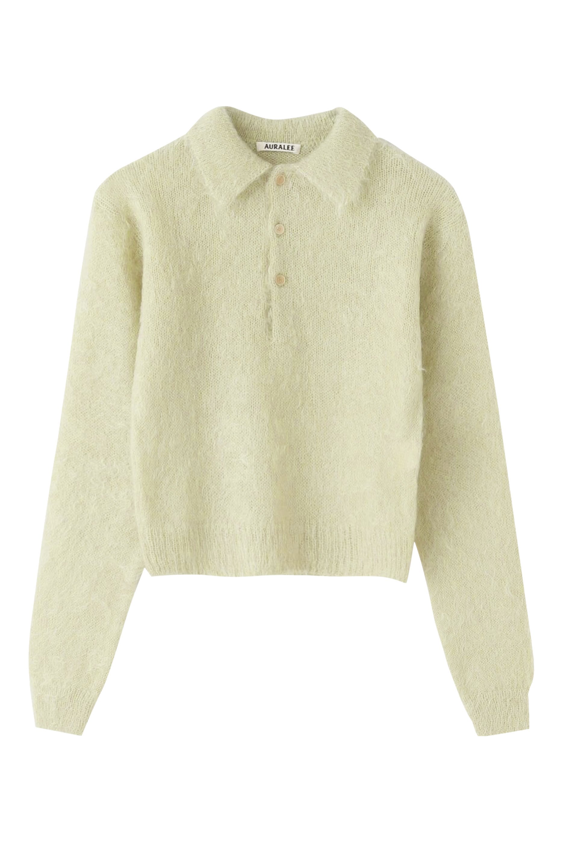 Brushed Super Kid Mohair Knit Polo