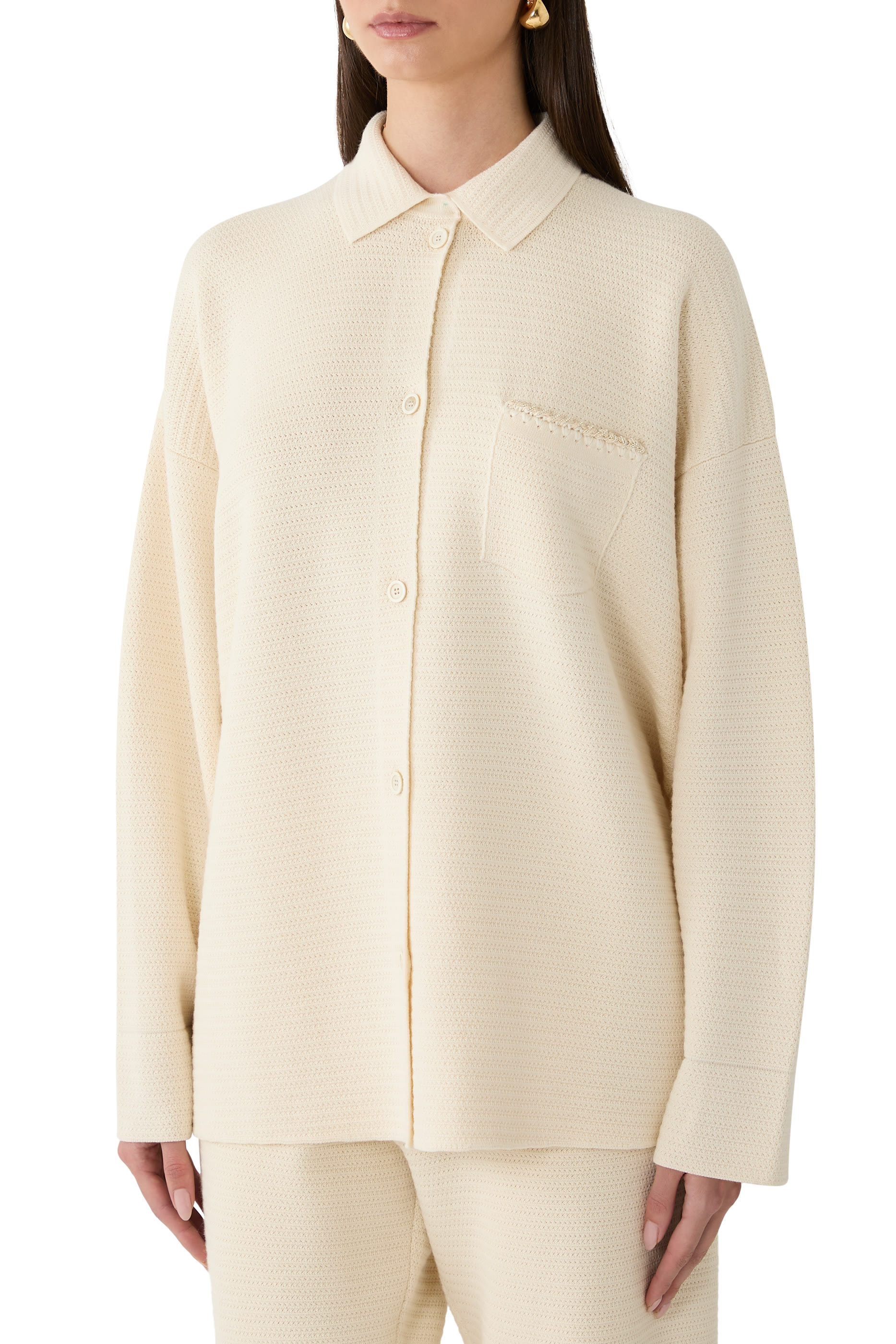 Wool and Cotton Boyfriend Shirt