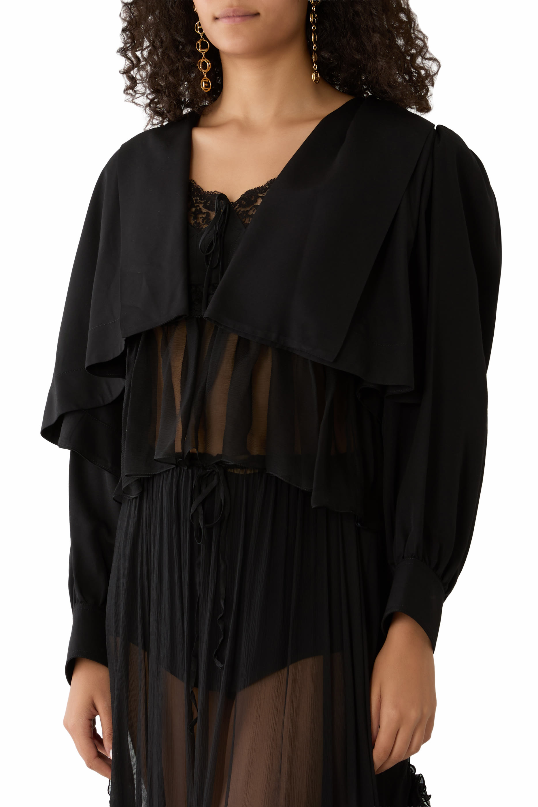 Gathered Cropped Jacket