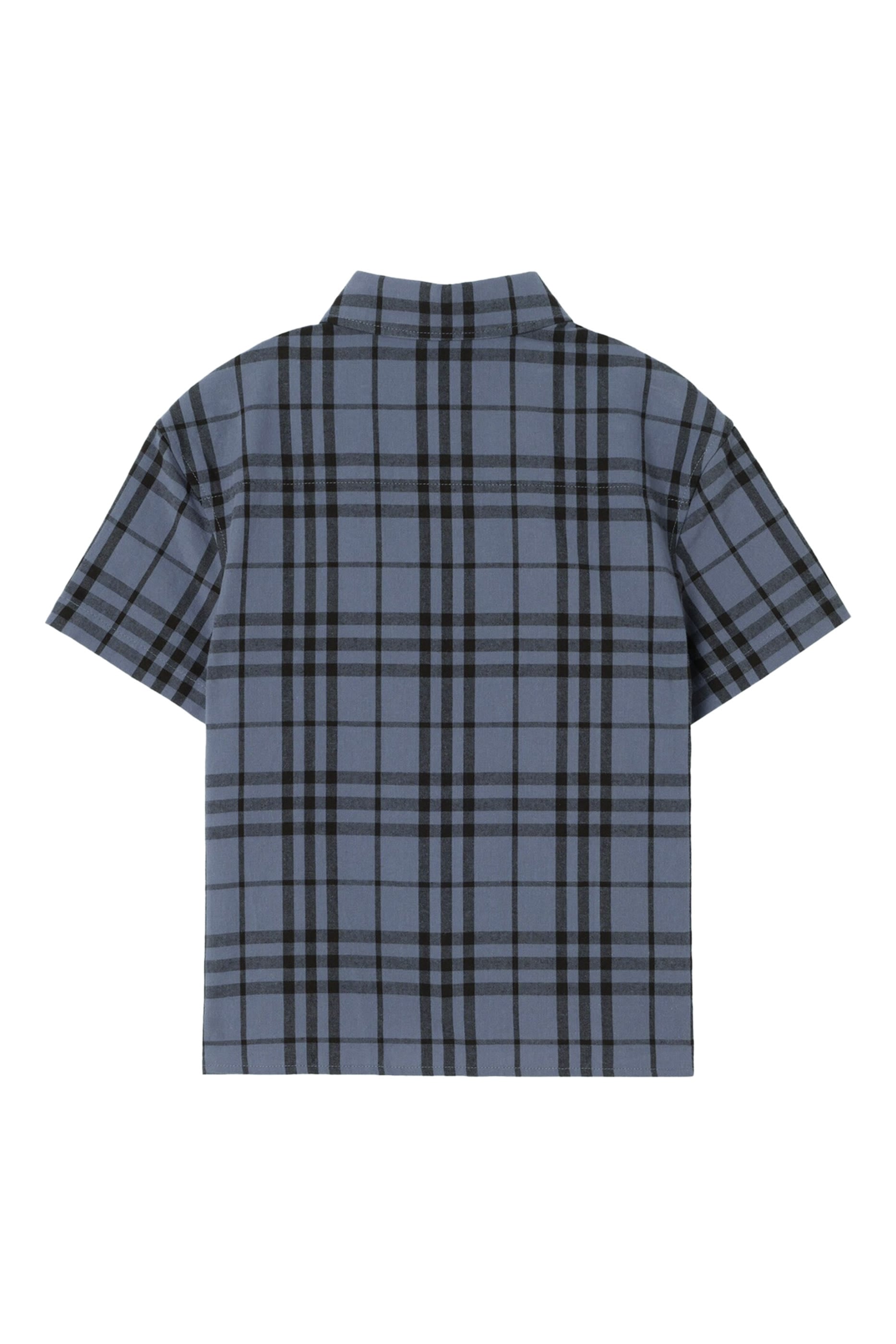Kids Check Cotton Chambray Shirt