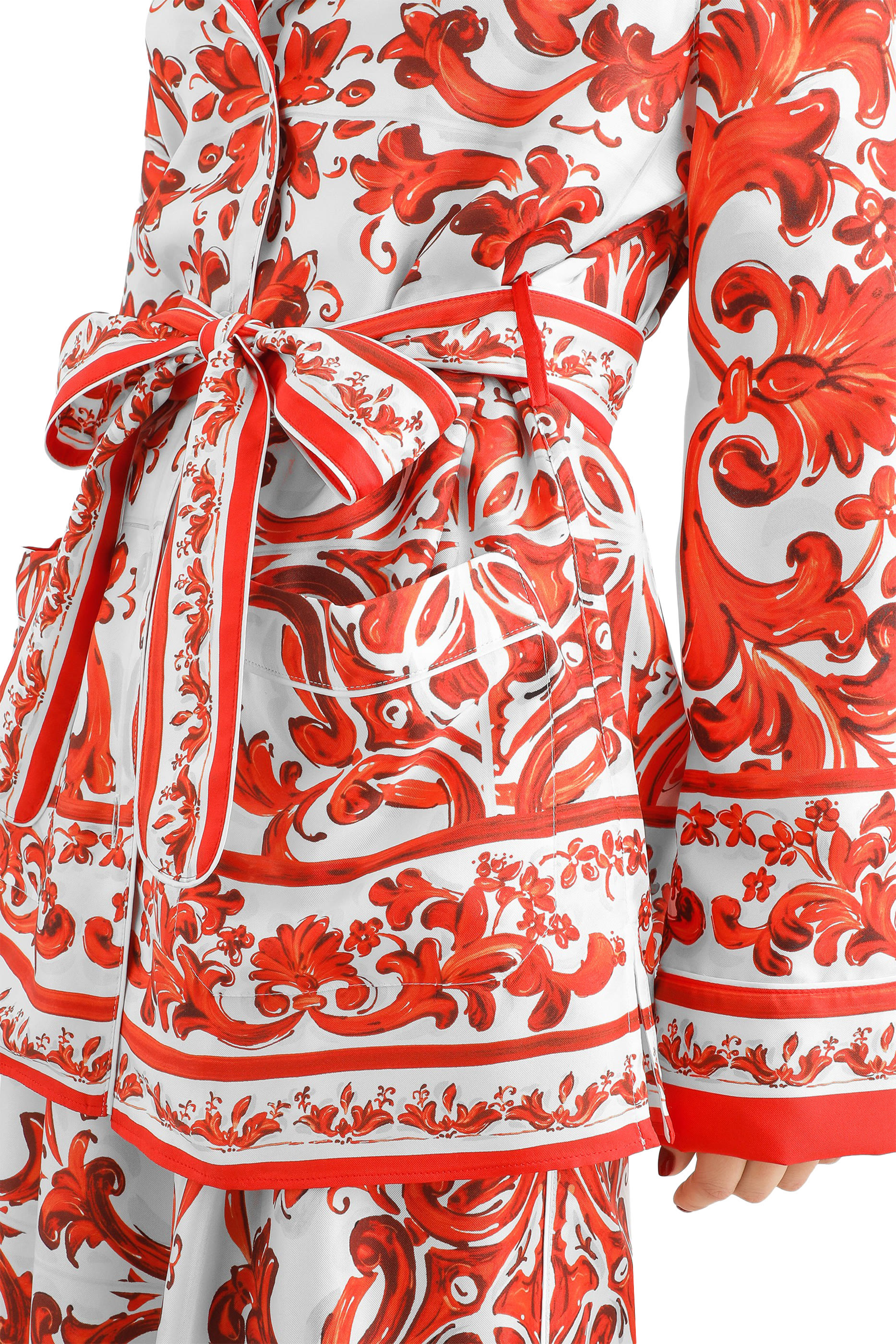 Majolica-Print Silk Vanity Shirt