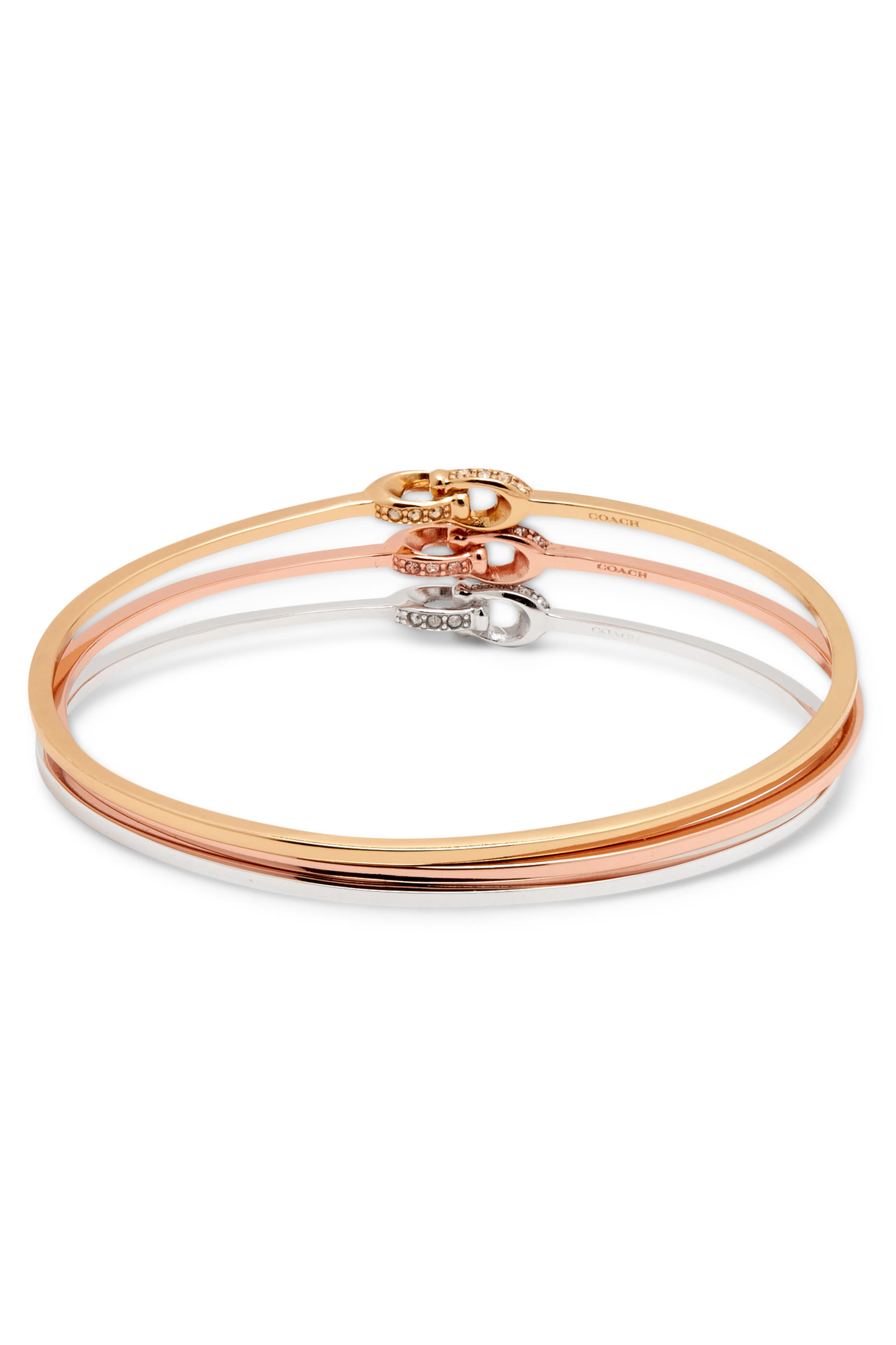 Interlocking Signature C Tritone Bangle Set