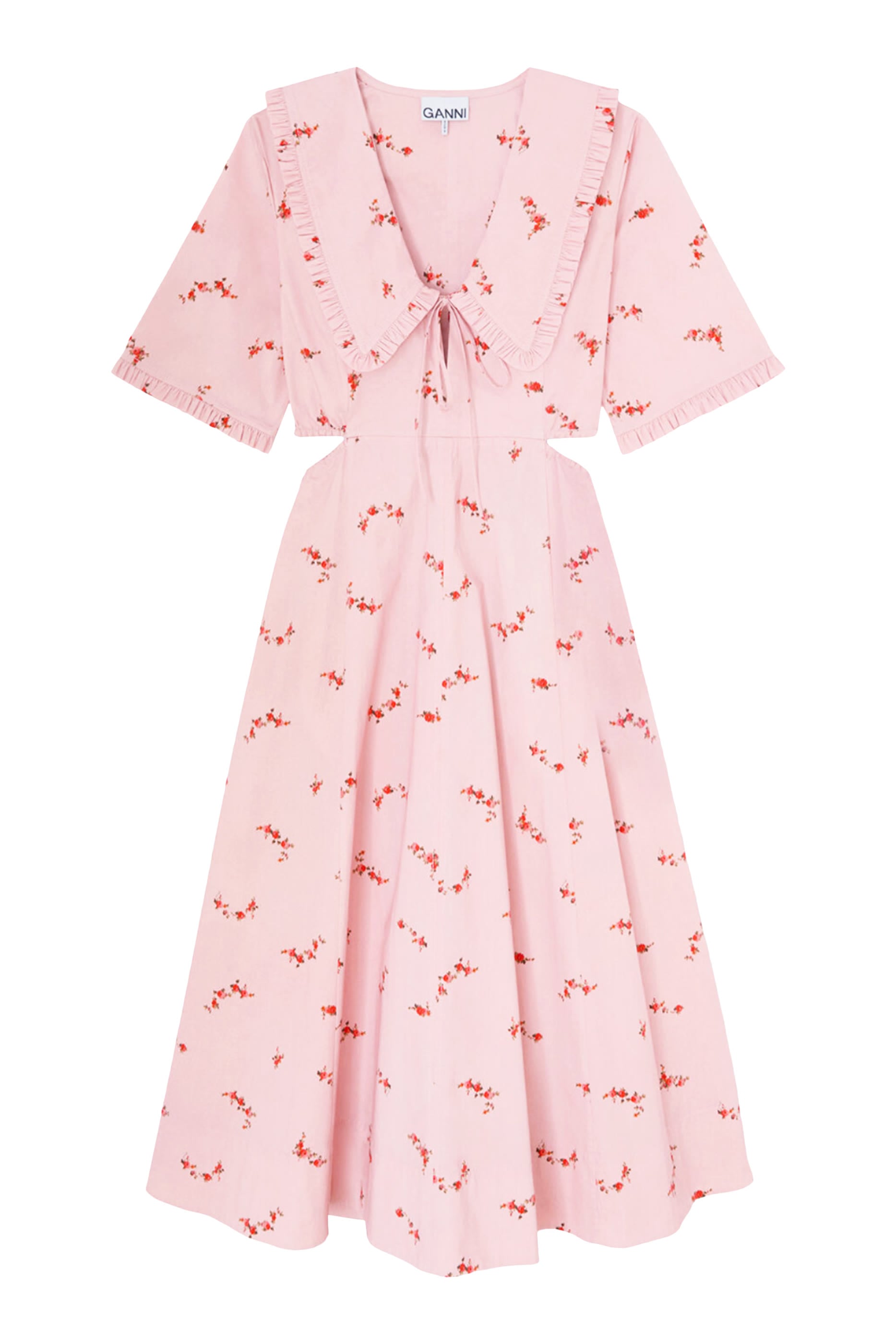 Frill-Edge Open-Back Dress