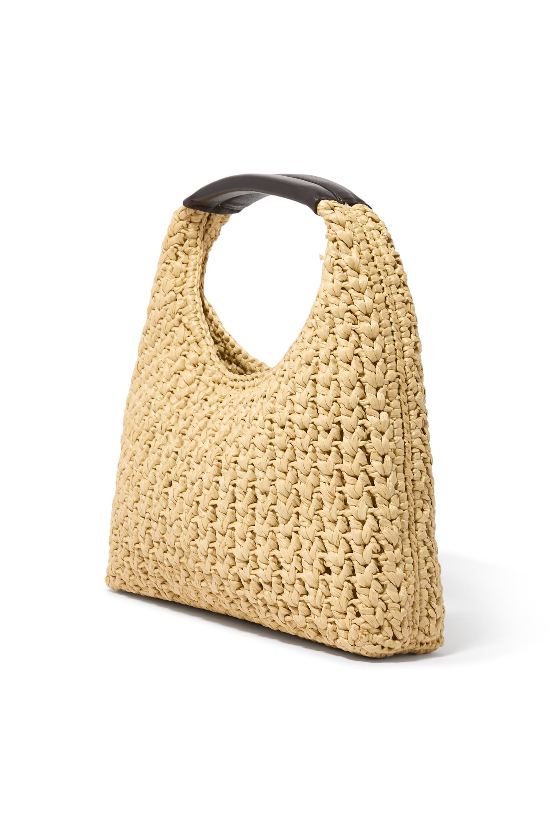 Raffia Crochet Small Hobo Bag