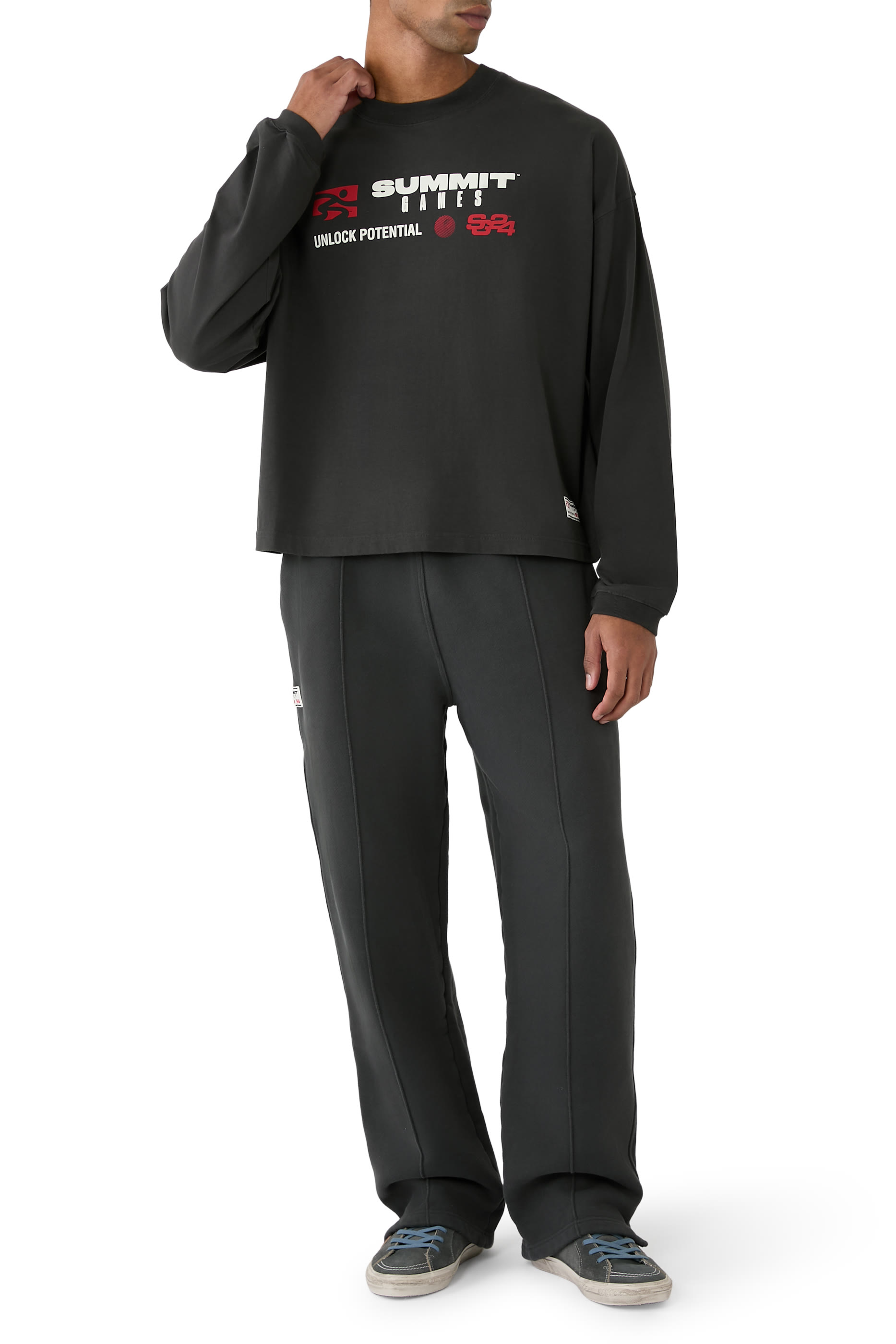 Label Logo Crop Long Sleeve Tee 