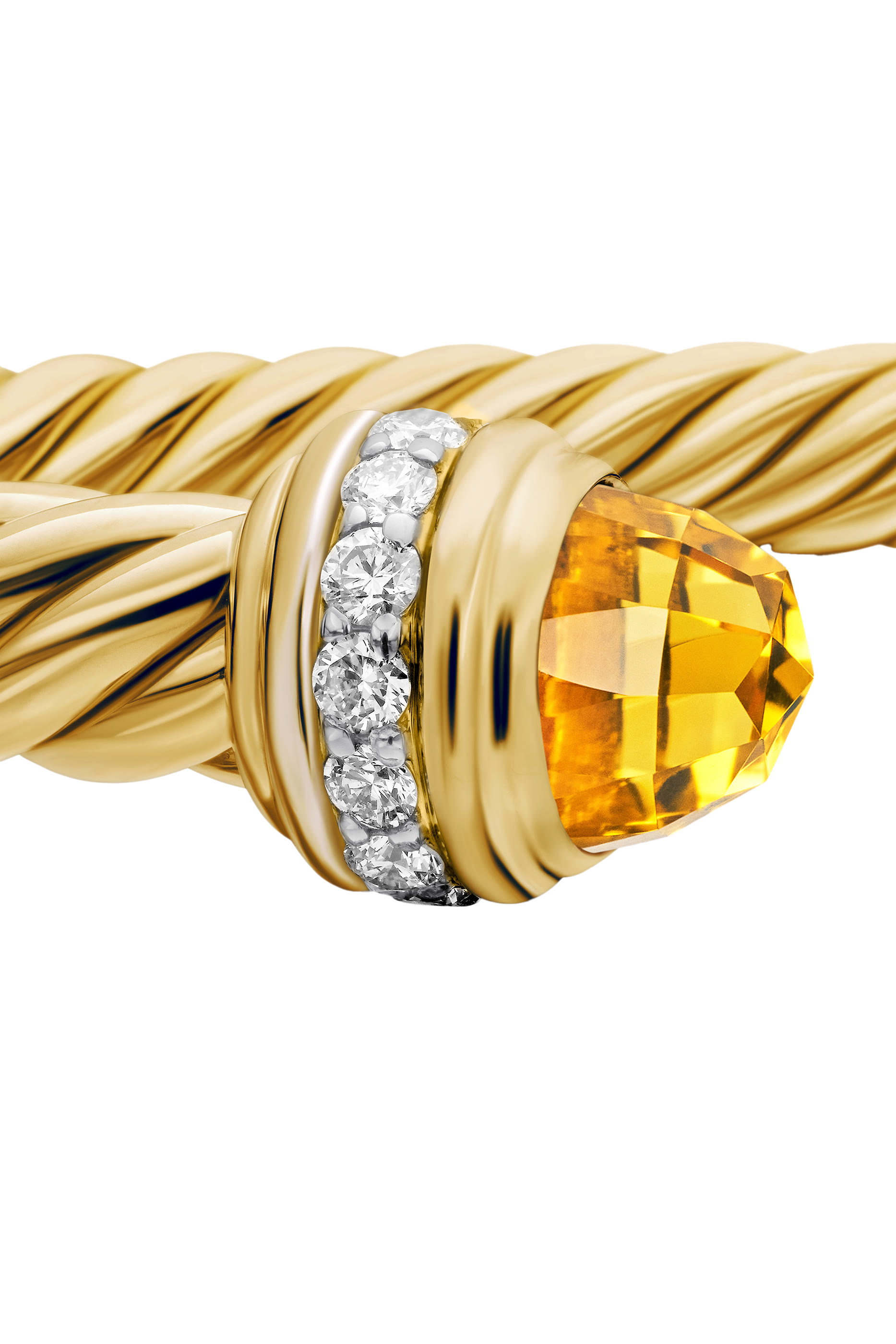 Classic Cablespira® Bracelet, 18K Yellow Gold with Citrine & Diamonds