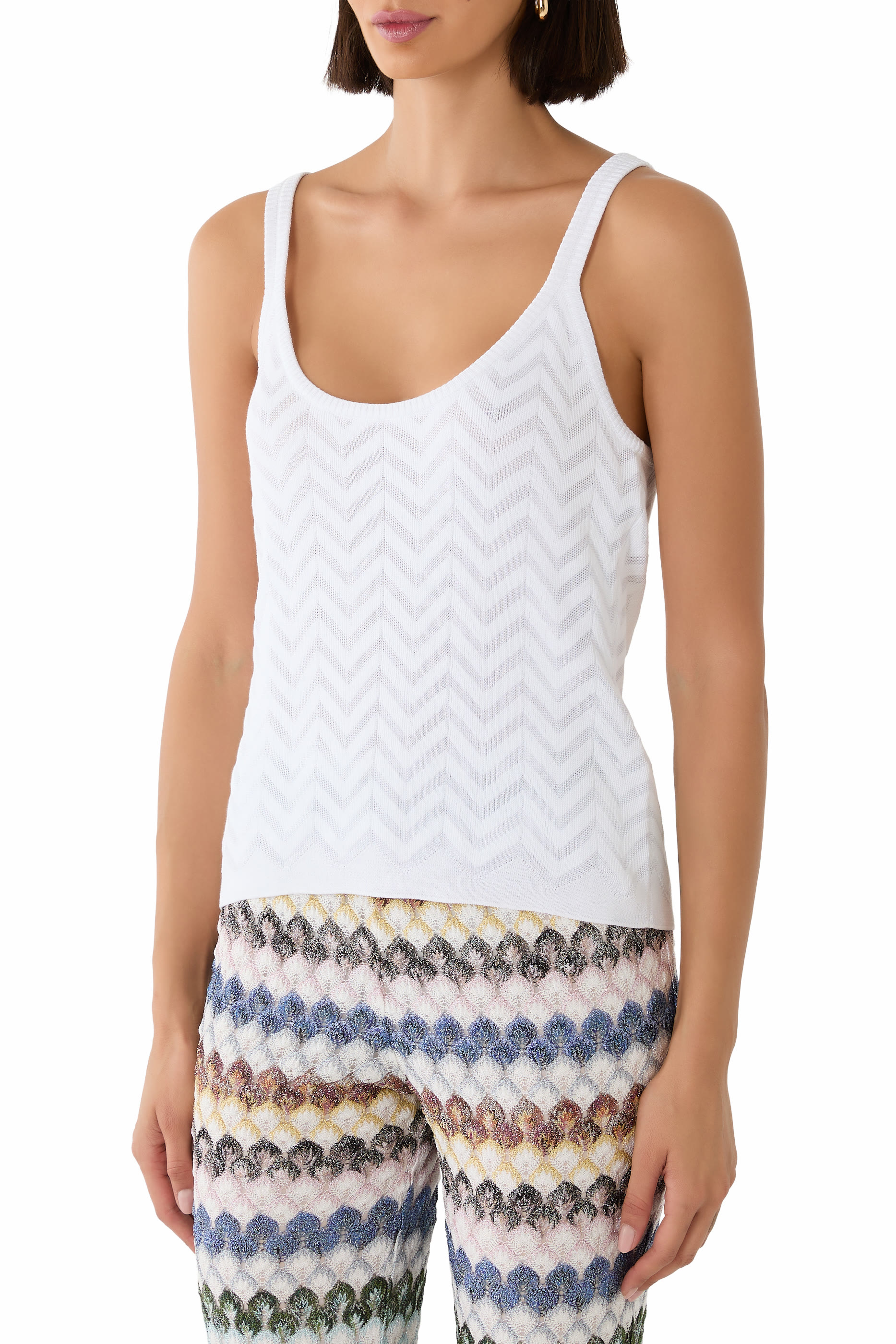 Stretch Chevron Tank Top
