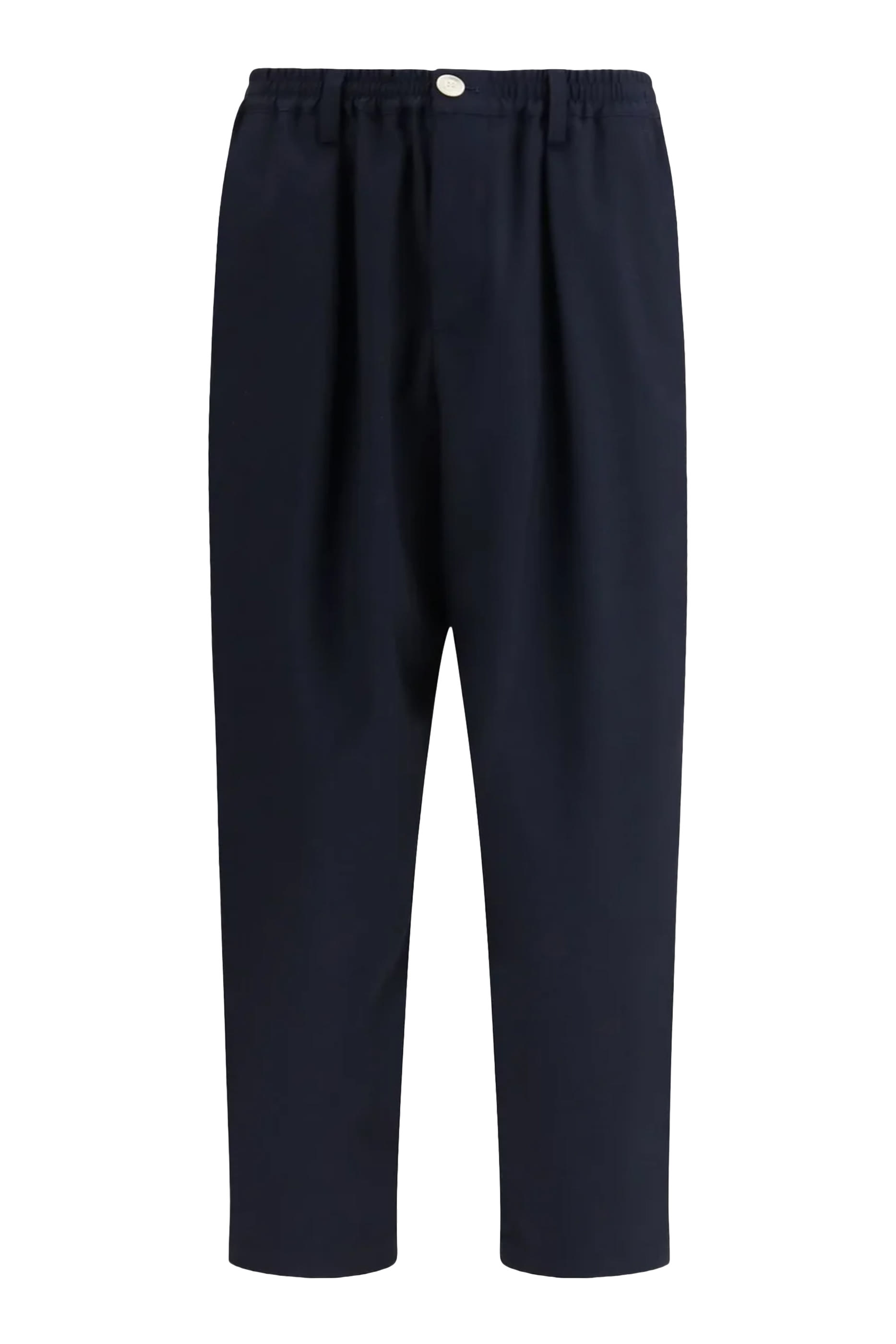 Elasticated Drawstring Waist Tropical Wool Trousers