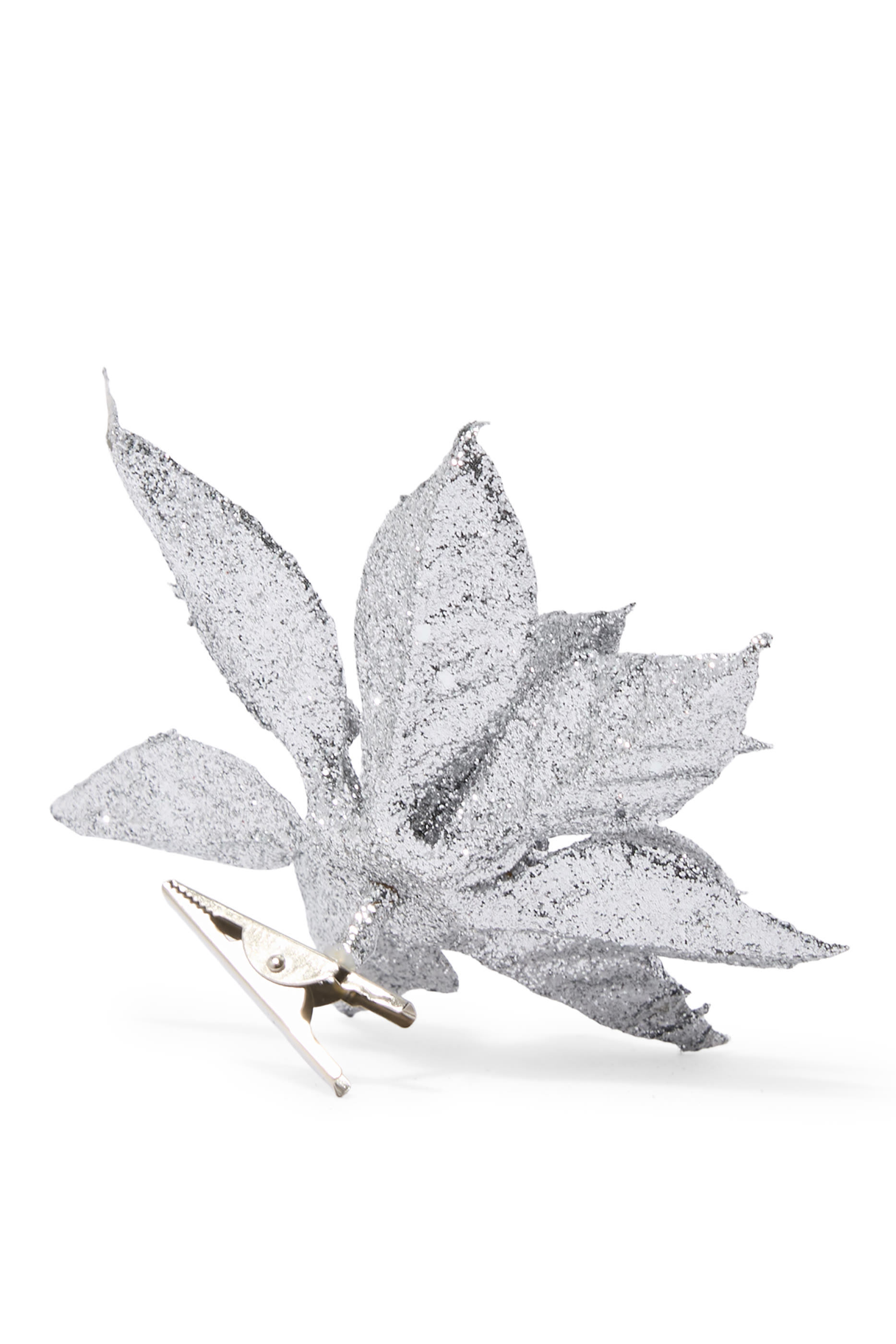 Glitter Poinsettia on Clip
