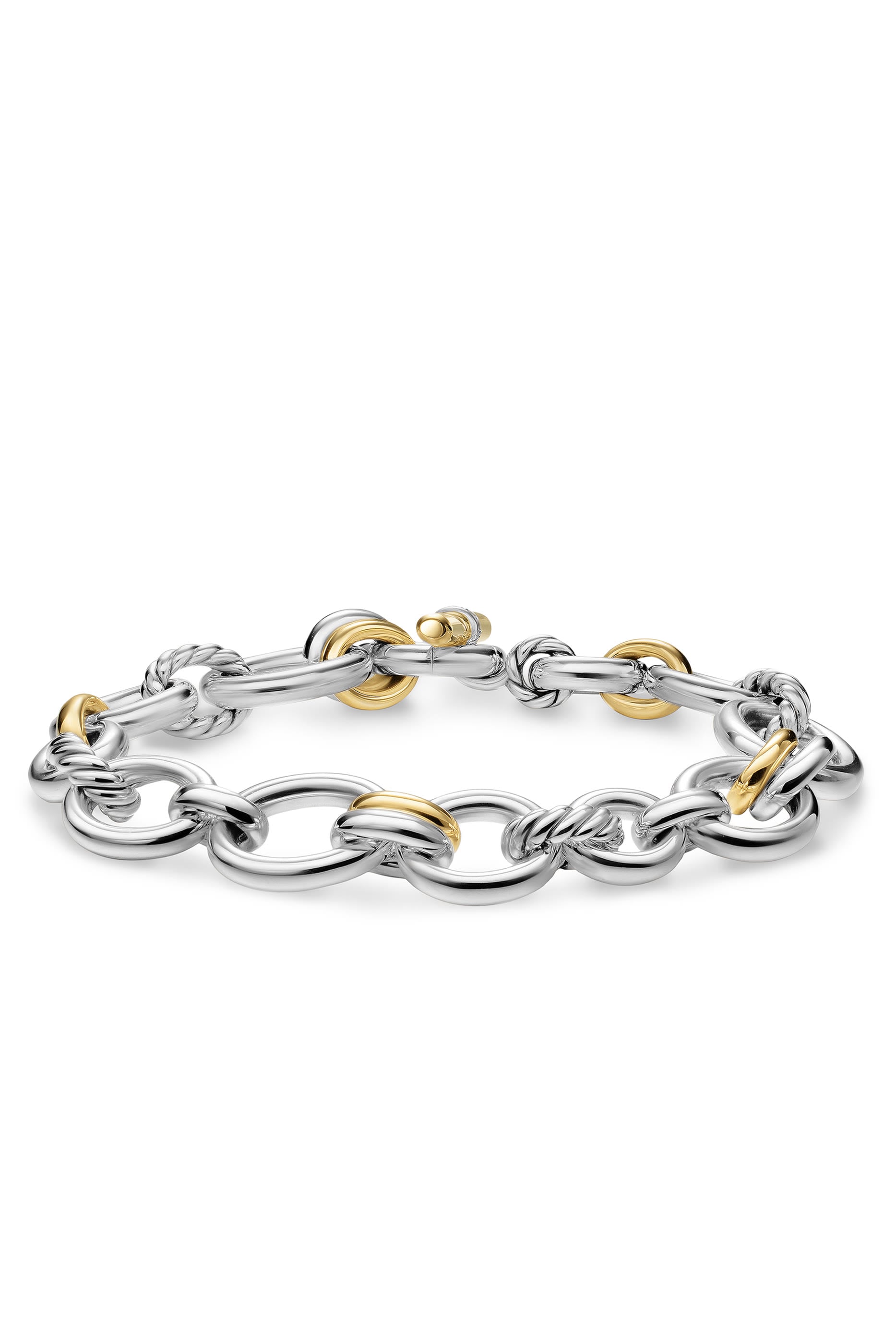  DY Mercer® Chain Bracelet, Sterling Silver with 18K Yellow Gold & Diamonds