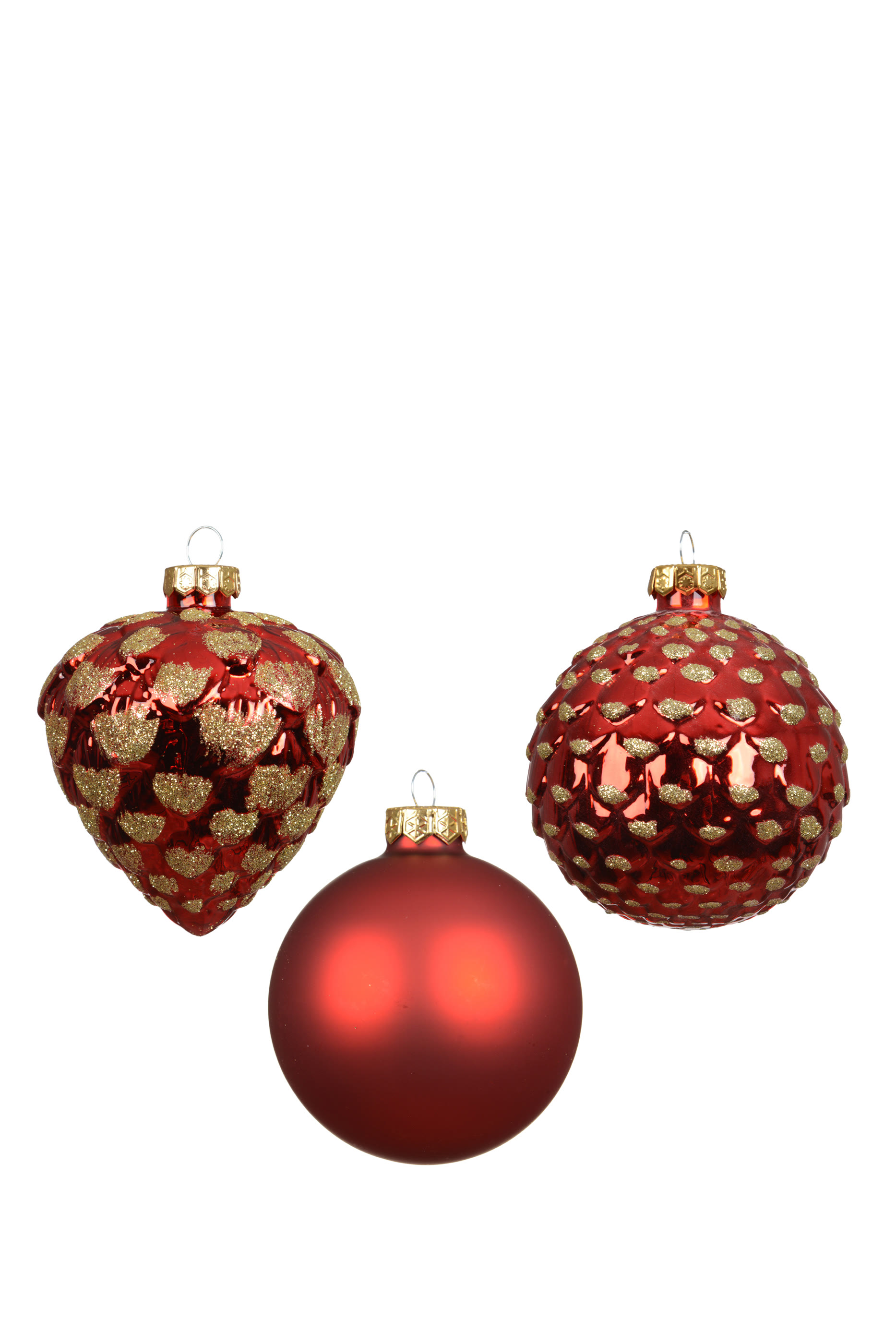 Luxury Glitter Mix Glass Baubles - Set of 12