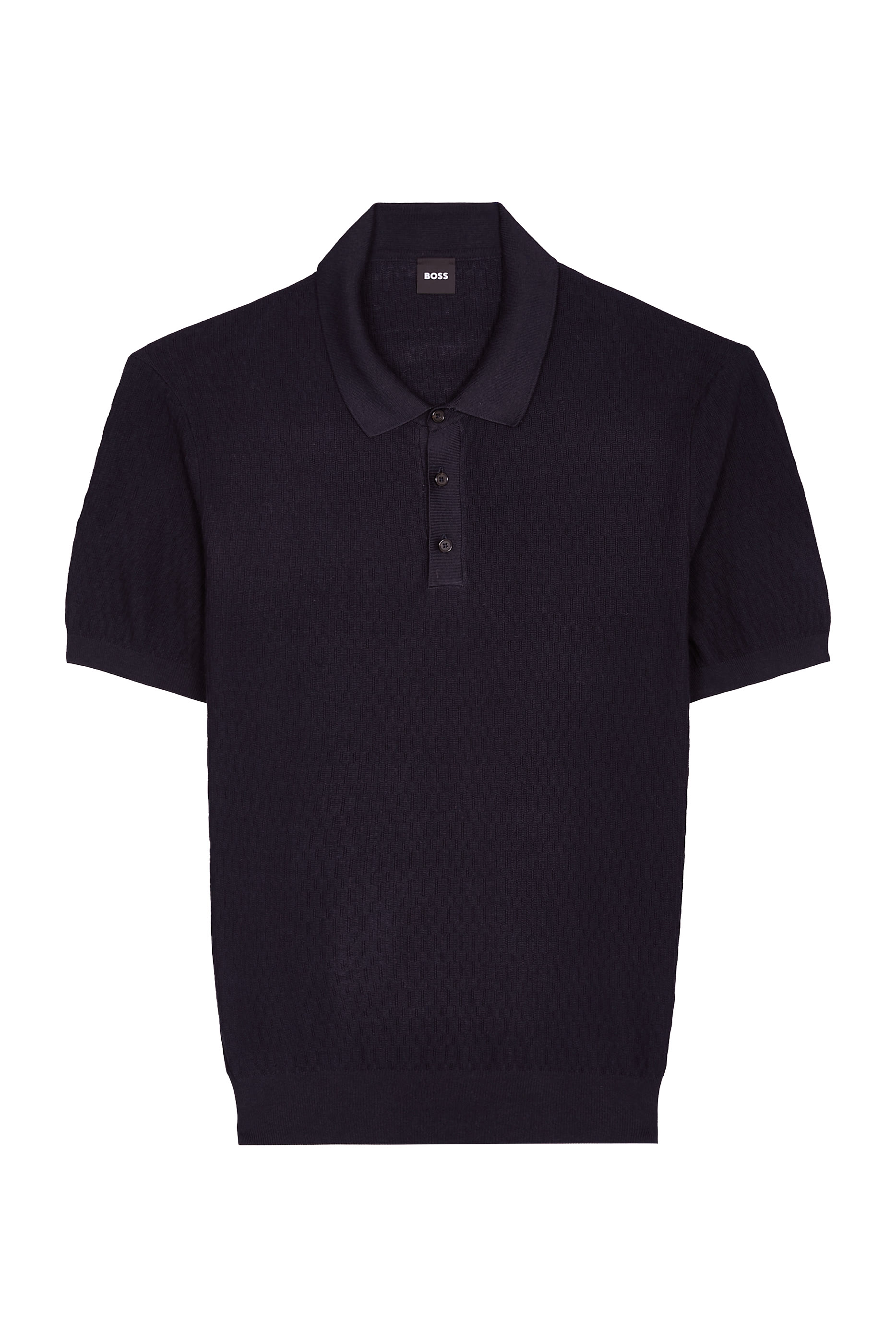 H-Lurazio Textured Knit Polo Shirt