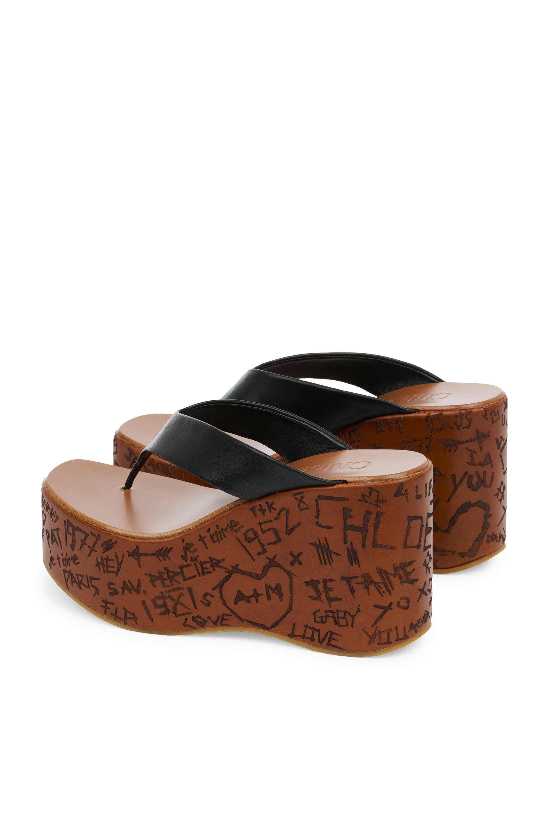 Logo Wedged Sandals