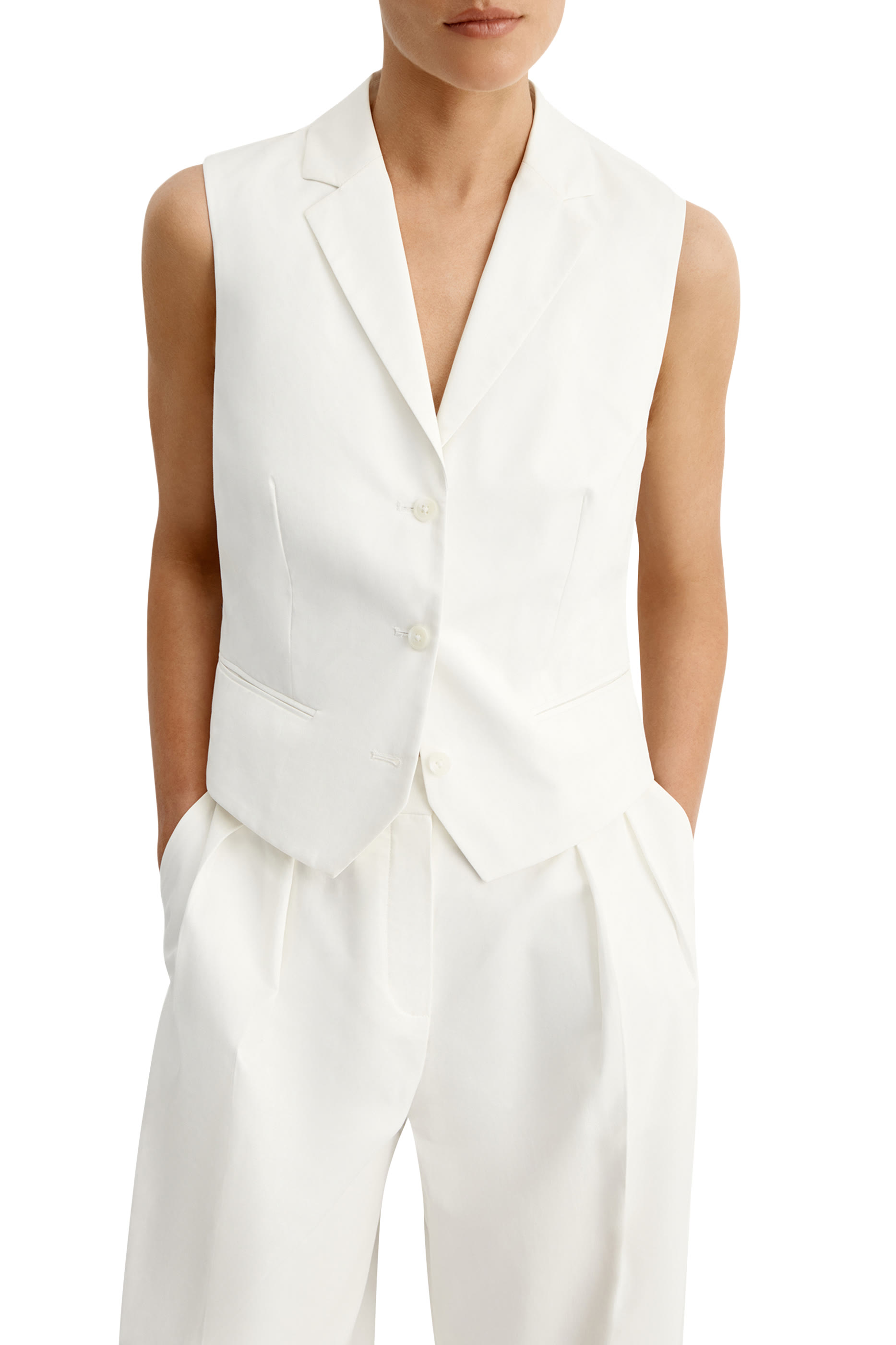 V-Neck Cotton-Lyocell Vest