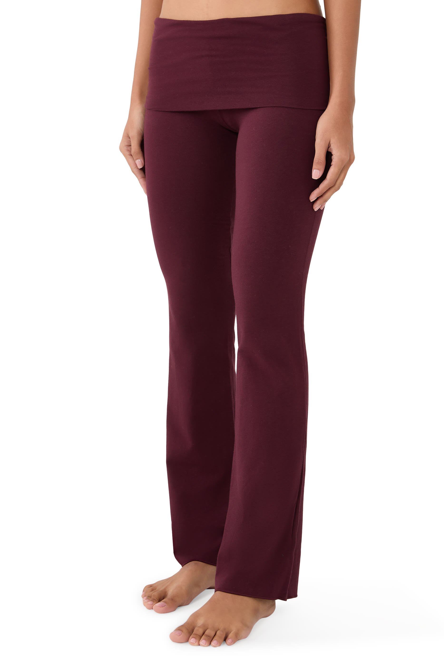 Cotton Jersey Foldover Pants